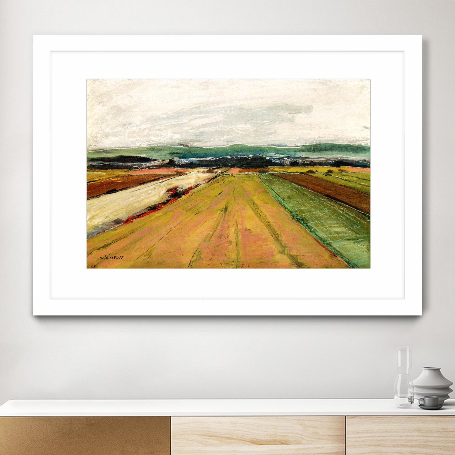Colored Fields II by Jacques Clement on GIANT ART - yellow landscape