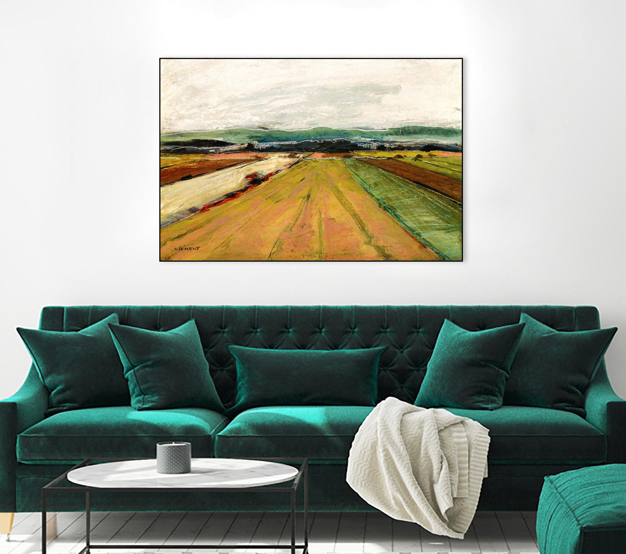 Colored Fields II by Jacques Clement on GIANT ART - yellow landscape