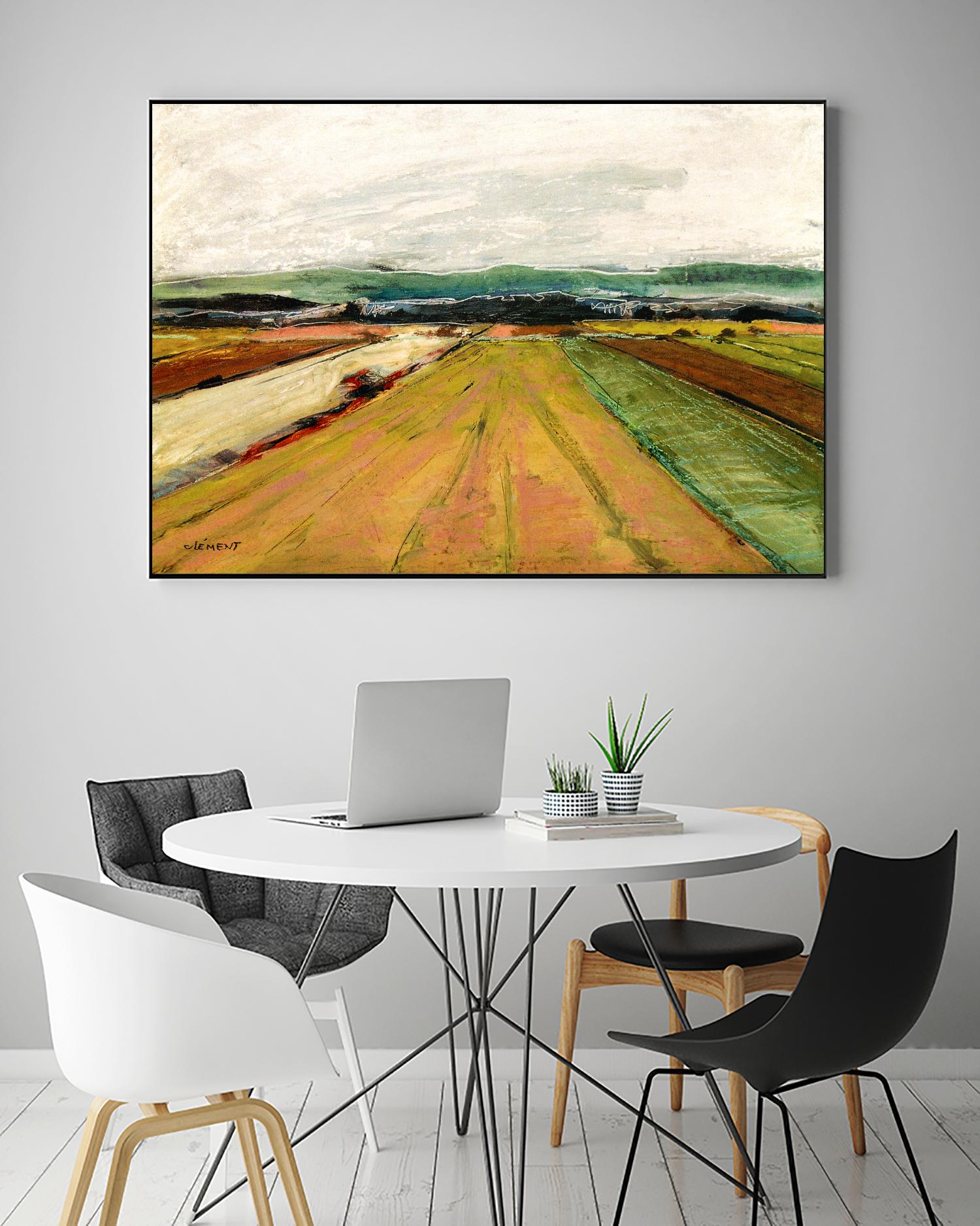 Colored Fields II by Jacques Clement on GIANT ART - yellow landscape