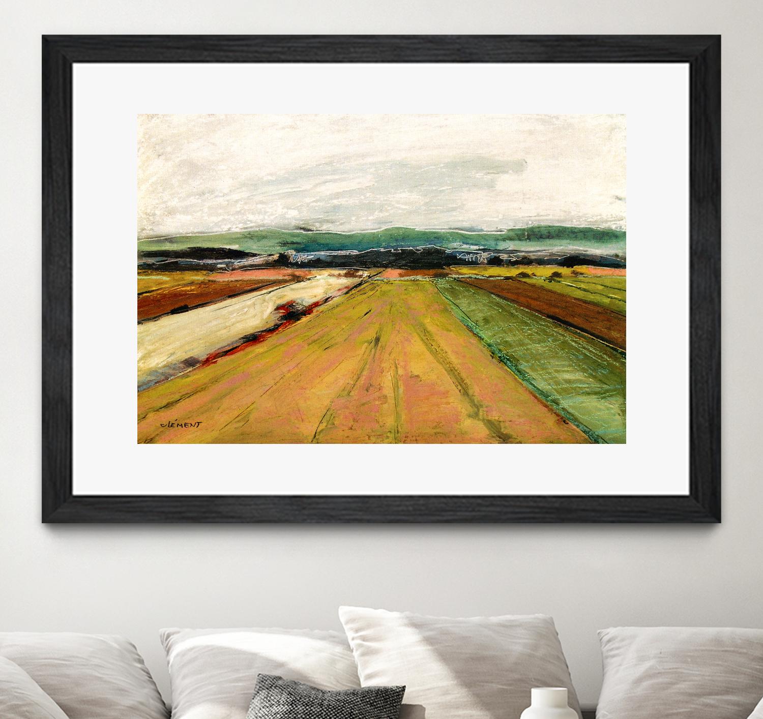 Colored Fields II by Jacques Clement on GIANT ART - yellow landscape