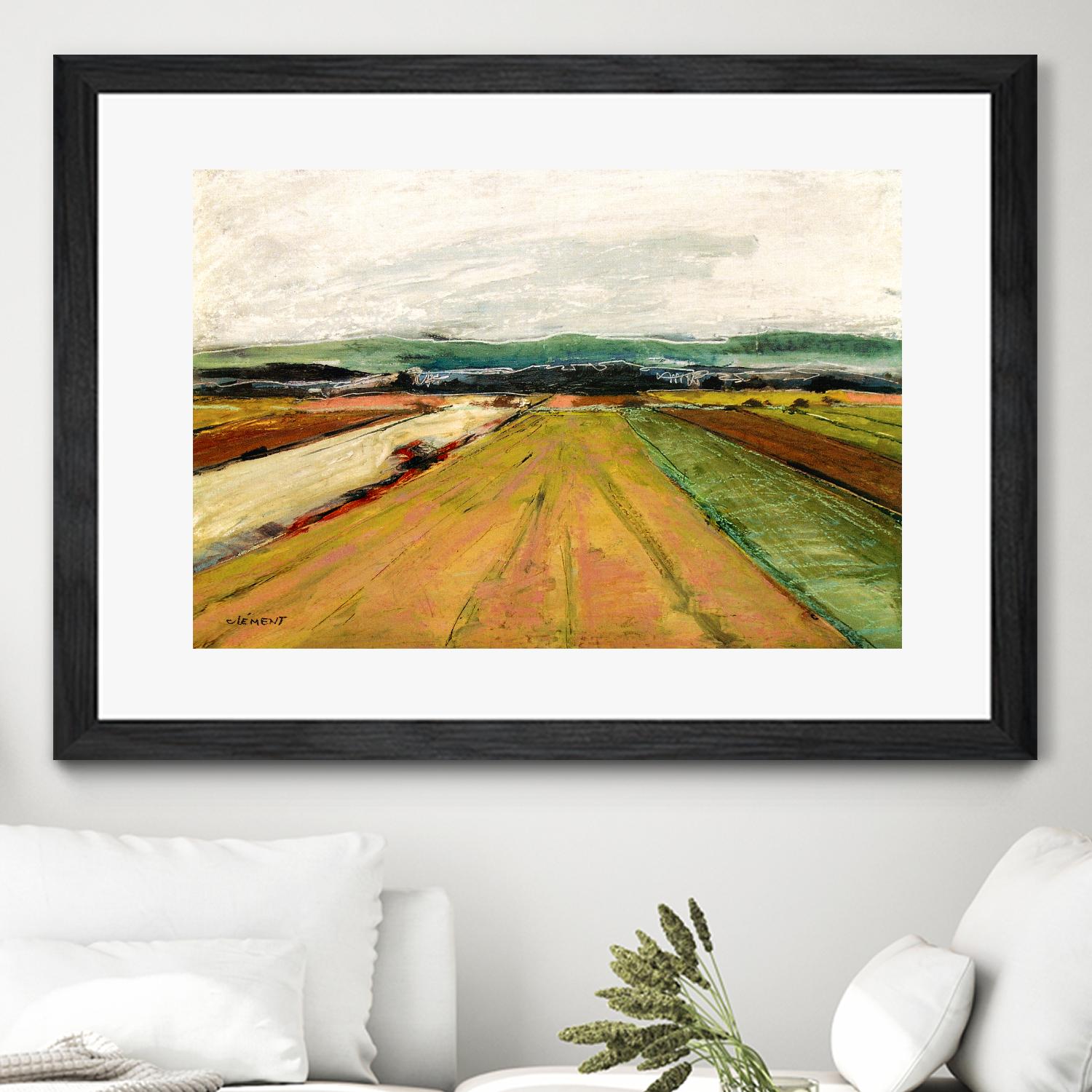 Colored Fields II by Jacques Clement on GIANT ART - yellow landscape