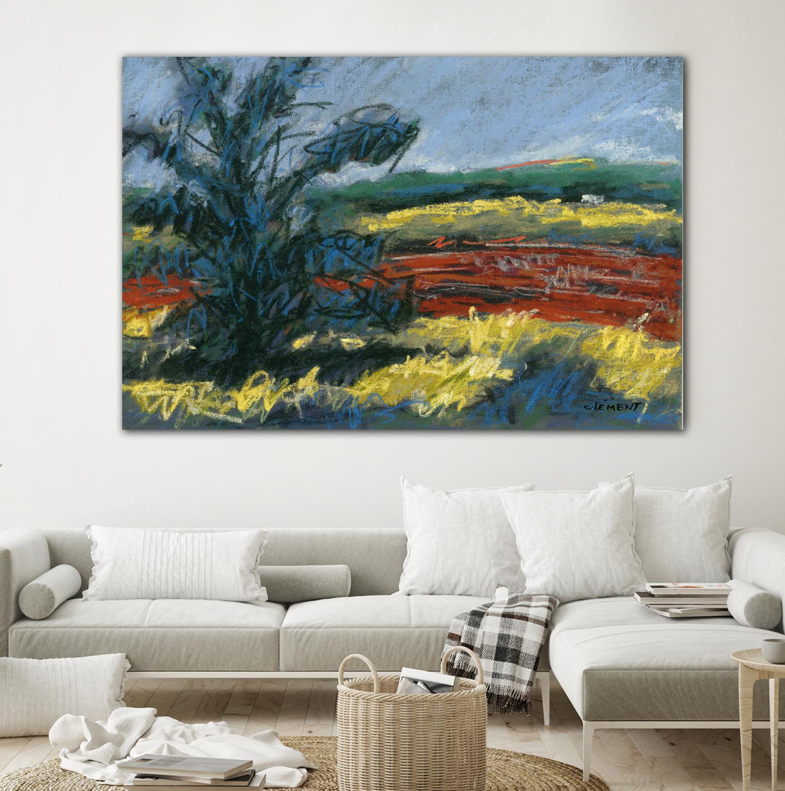 Pastel Landscape II by Jacques Clement on GIANT ART - blue landscape