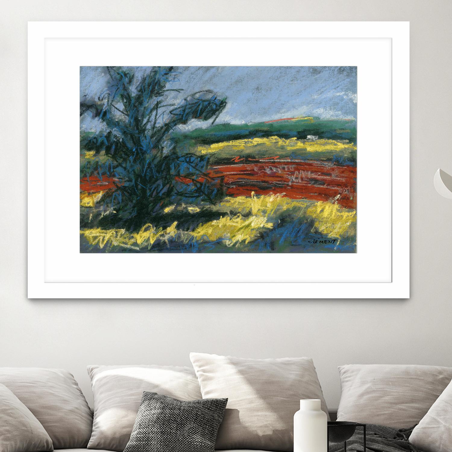 Pastel Landscape II by Jacques Clement on GIANT ART - blue landscape