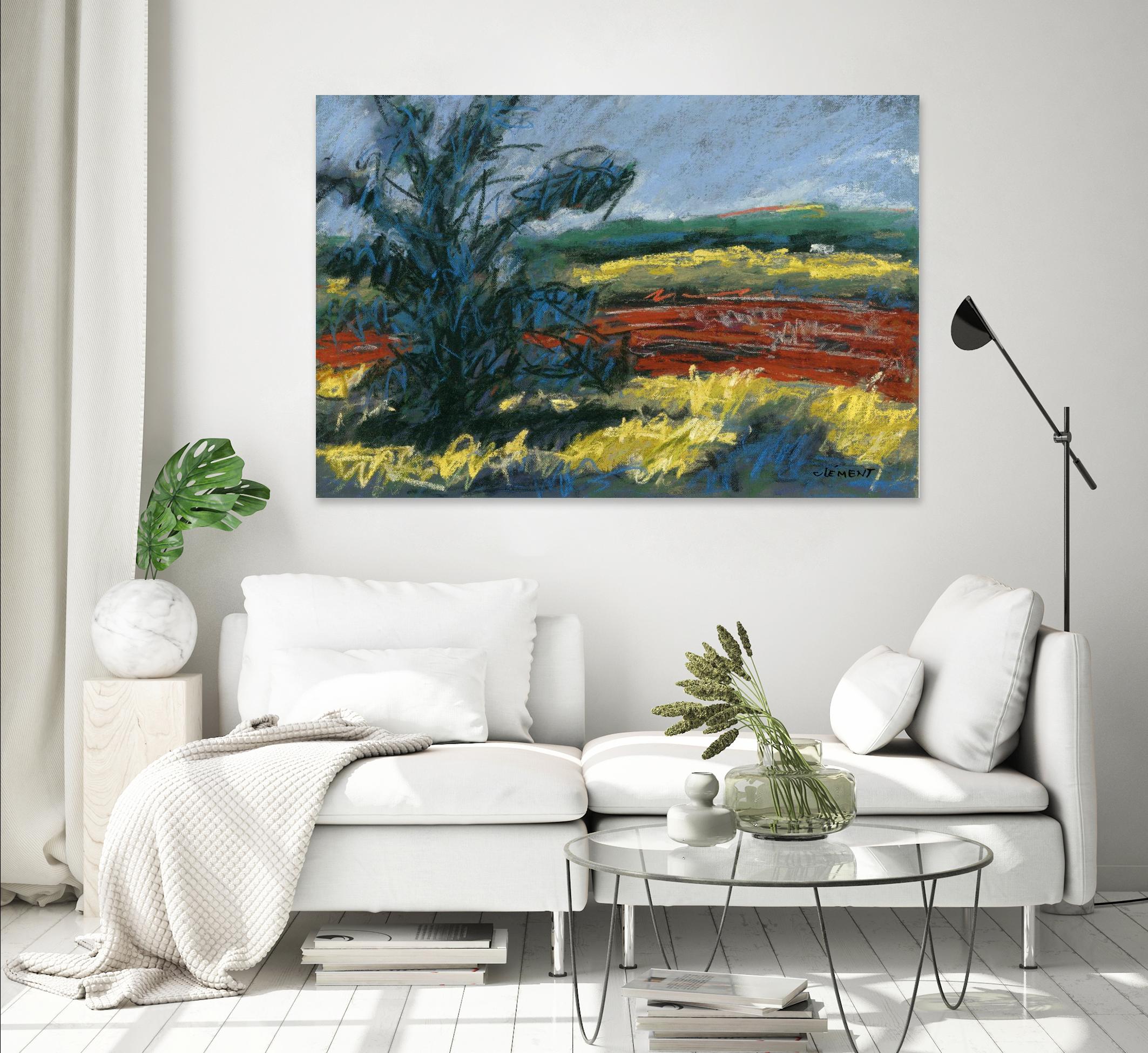 Pastel Landscape II by Jacques Clement on GIANT ART - blue landscape