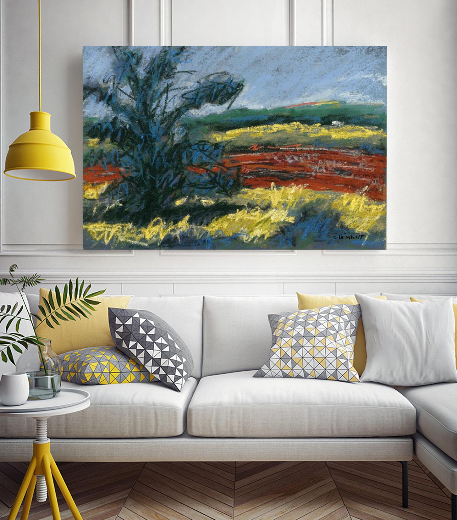 Pastel Landscape II by Jacques Clement on GIANT ART - blue landscape