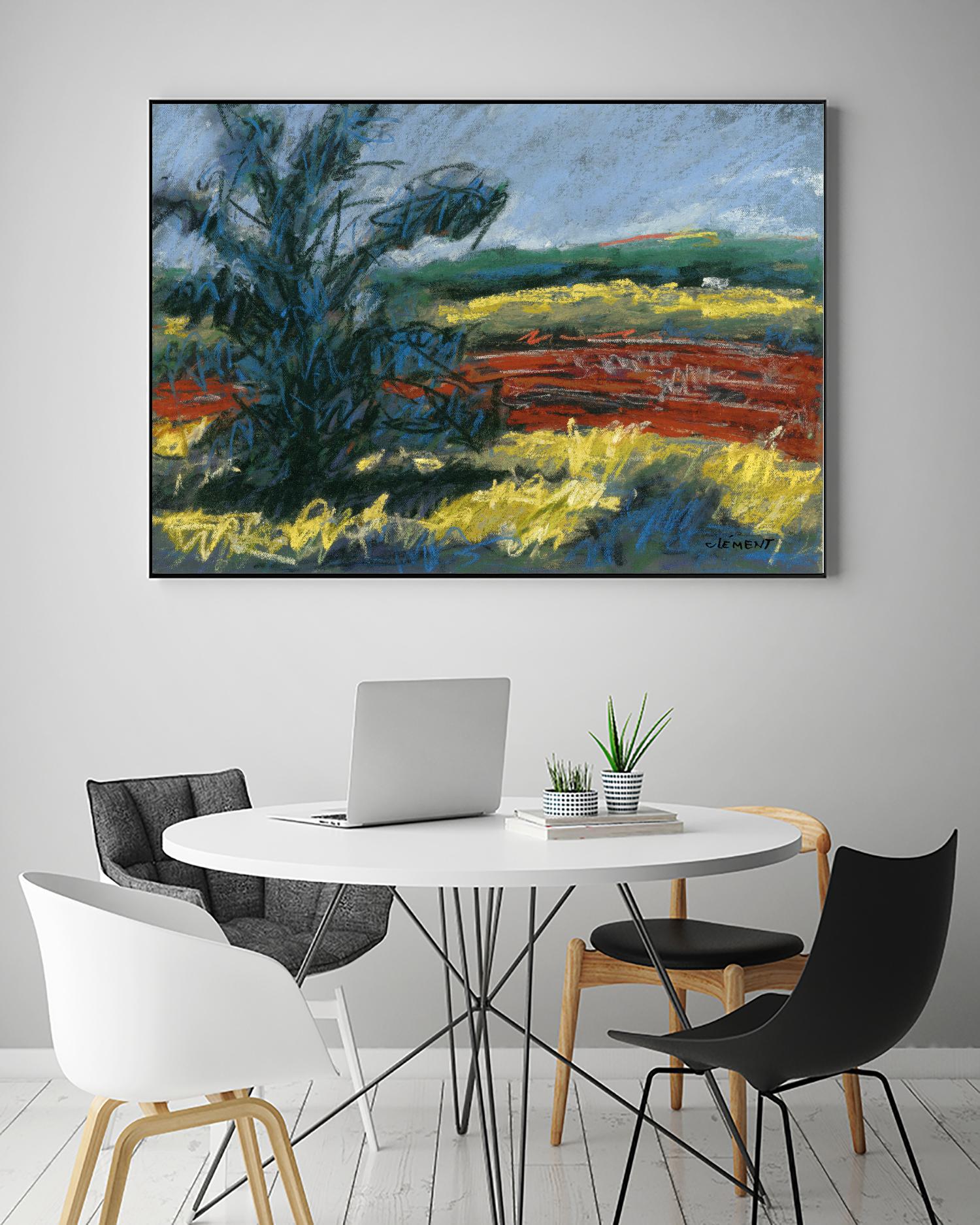 Pastel Landscape II by Jacques Clement on GIANT ART - blue landscape