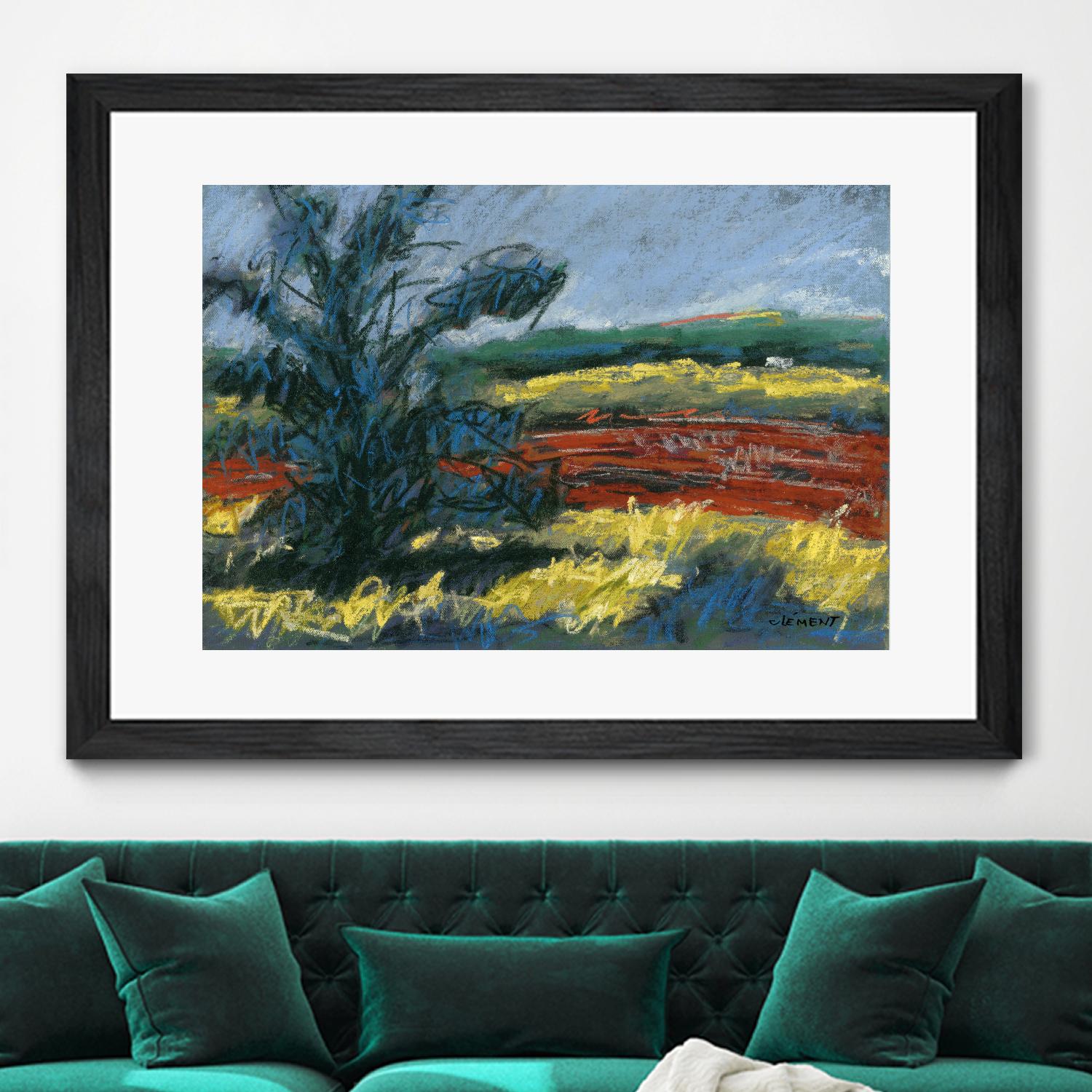 Pastel Landscape II by Jacques Clement on GIANT ART - blue landscape