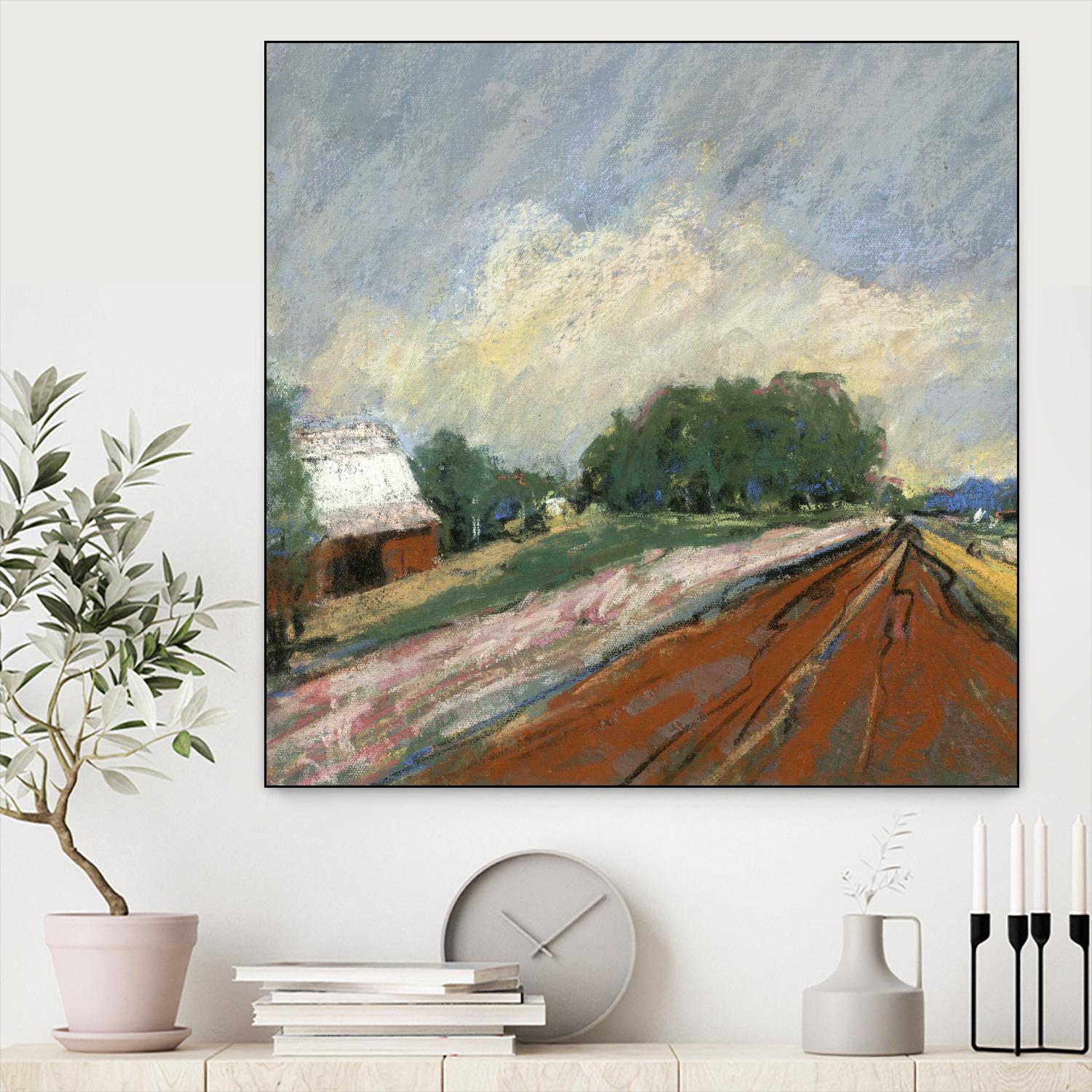 Pastel Landscape V by Jacques Clement on GIANT ART - blue landscape