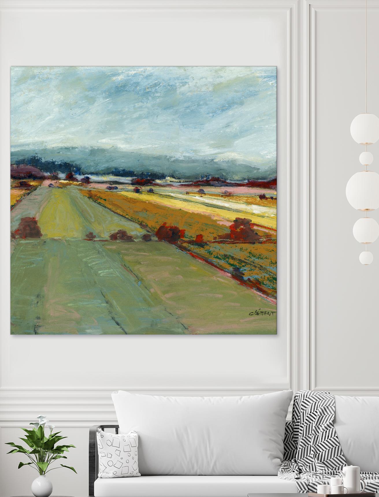 Pastel Landscape VIII by Jacques Clement on GIANT ART - blue landscape