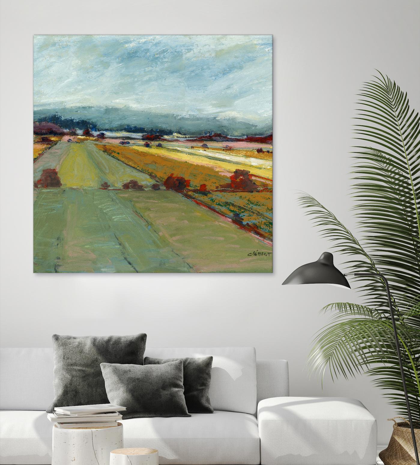 Pastel Landscape VIII by Jacques Clement on GIANT ART - blue landscape