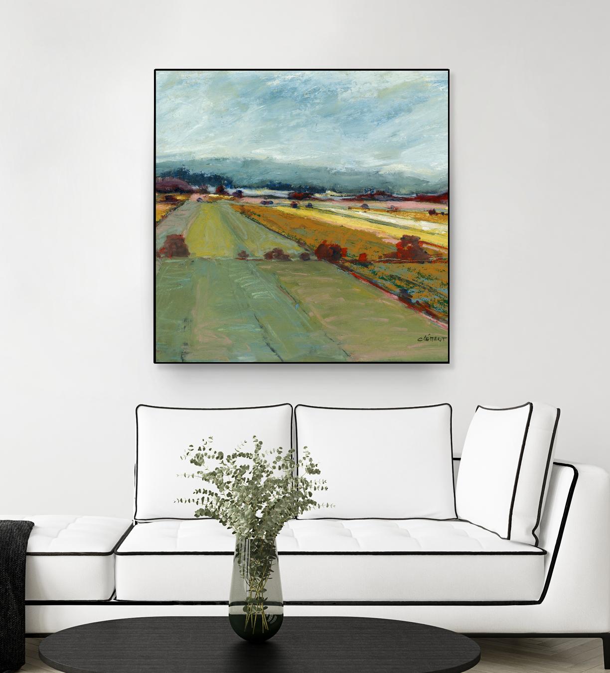 Pastel Landscape VIII by Jacques Clement on GIANT ART - blue landscape