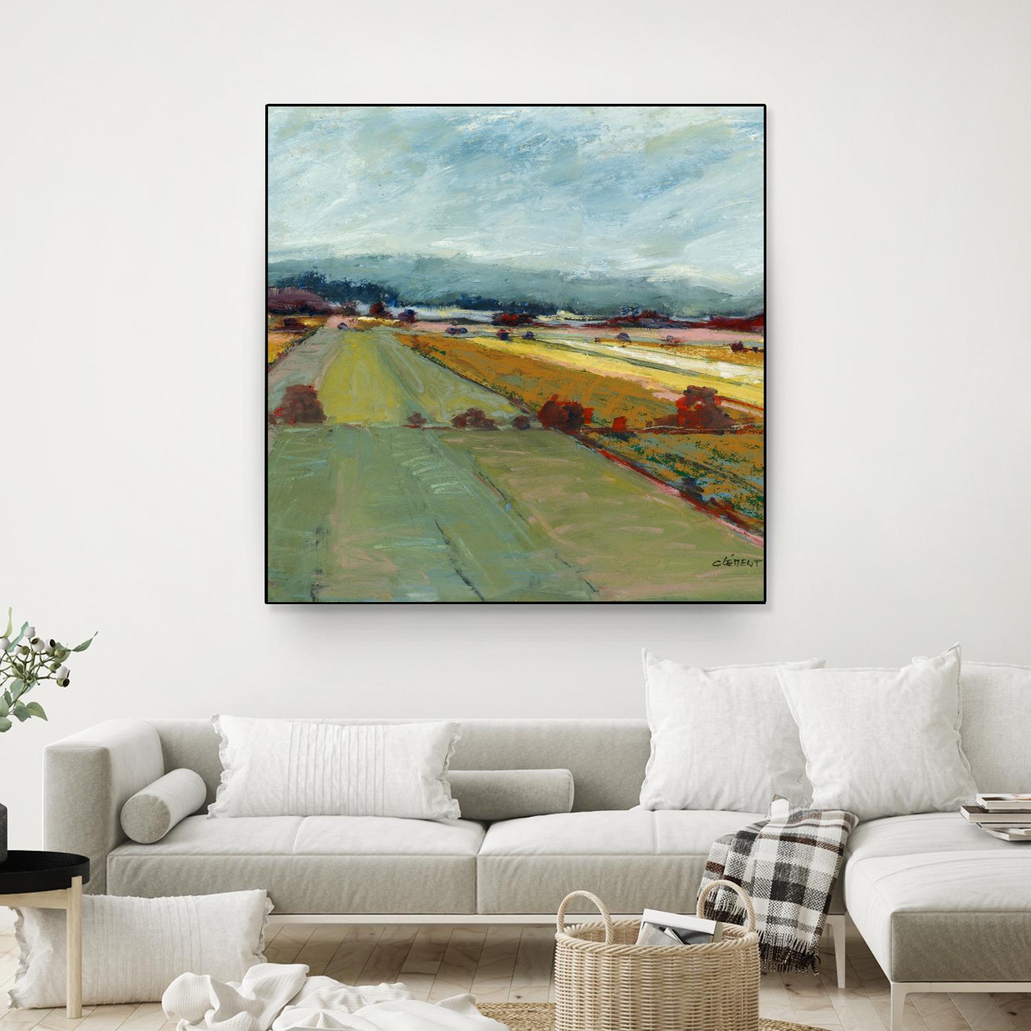 Pastel Landscape VIII by Jacques Clement on GIANT ART - blue landscape