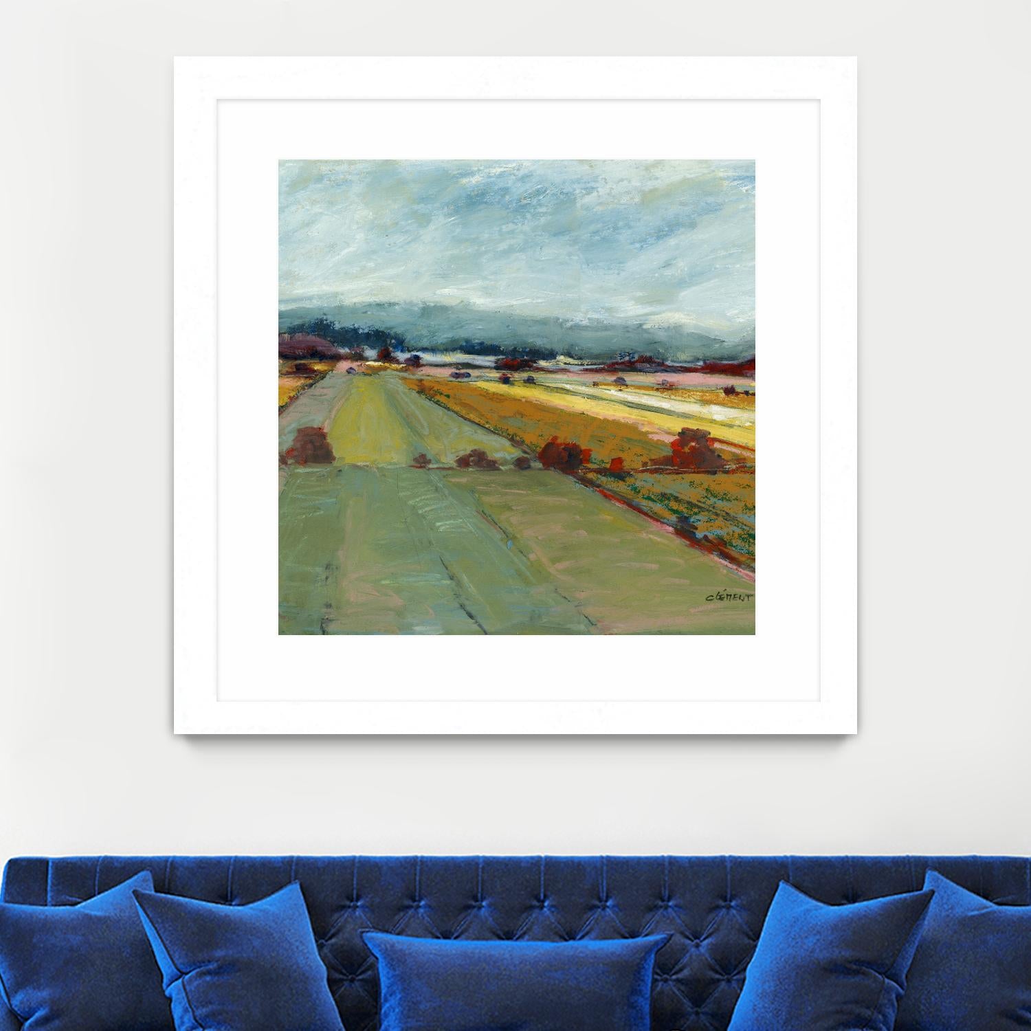 Pastel Landscape VIII by Jacques Clement on GIANT ART - blue landscape