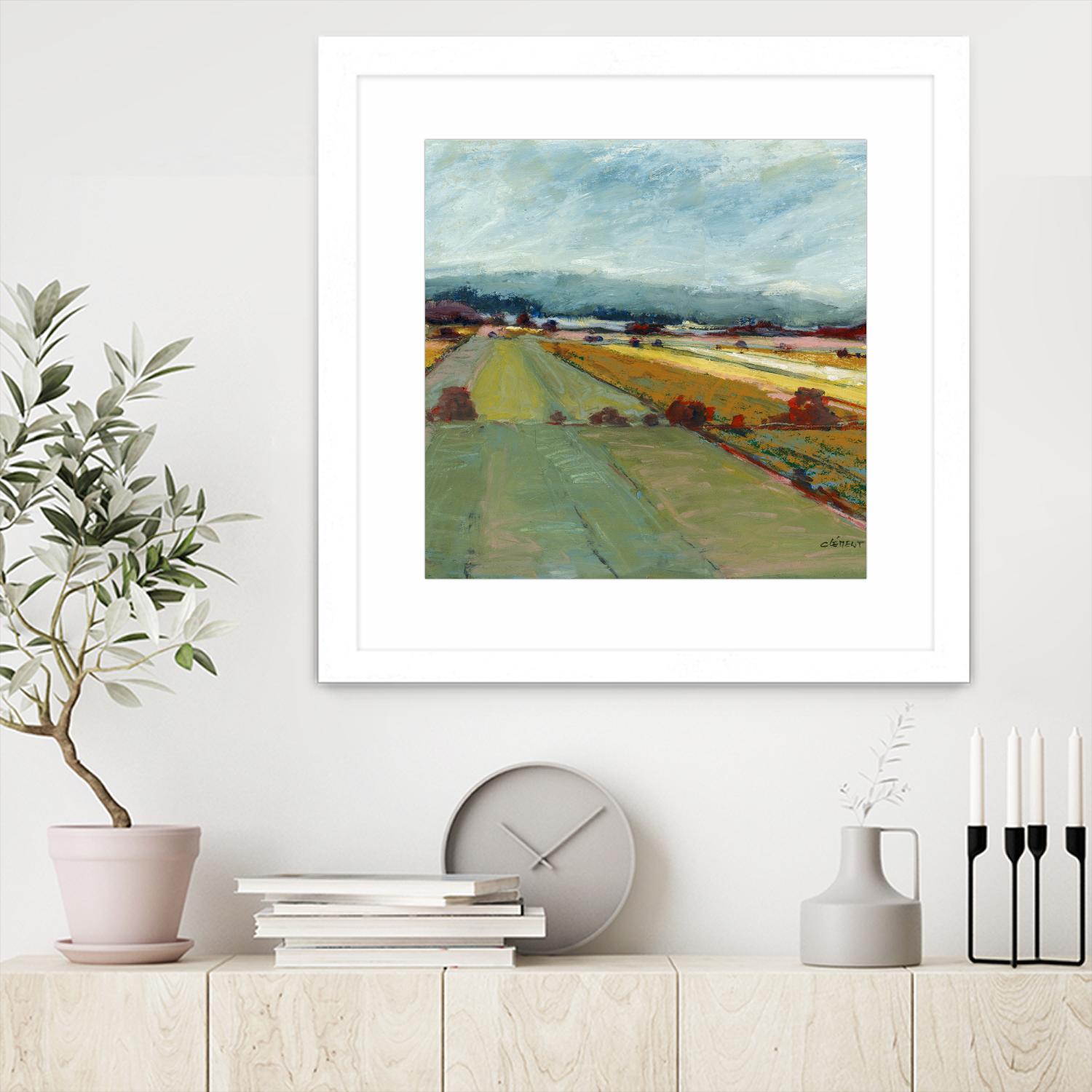 Pastel Landscape VIII by Jacques Clement on GIANT ART - blue landscape