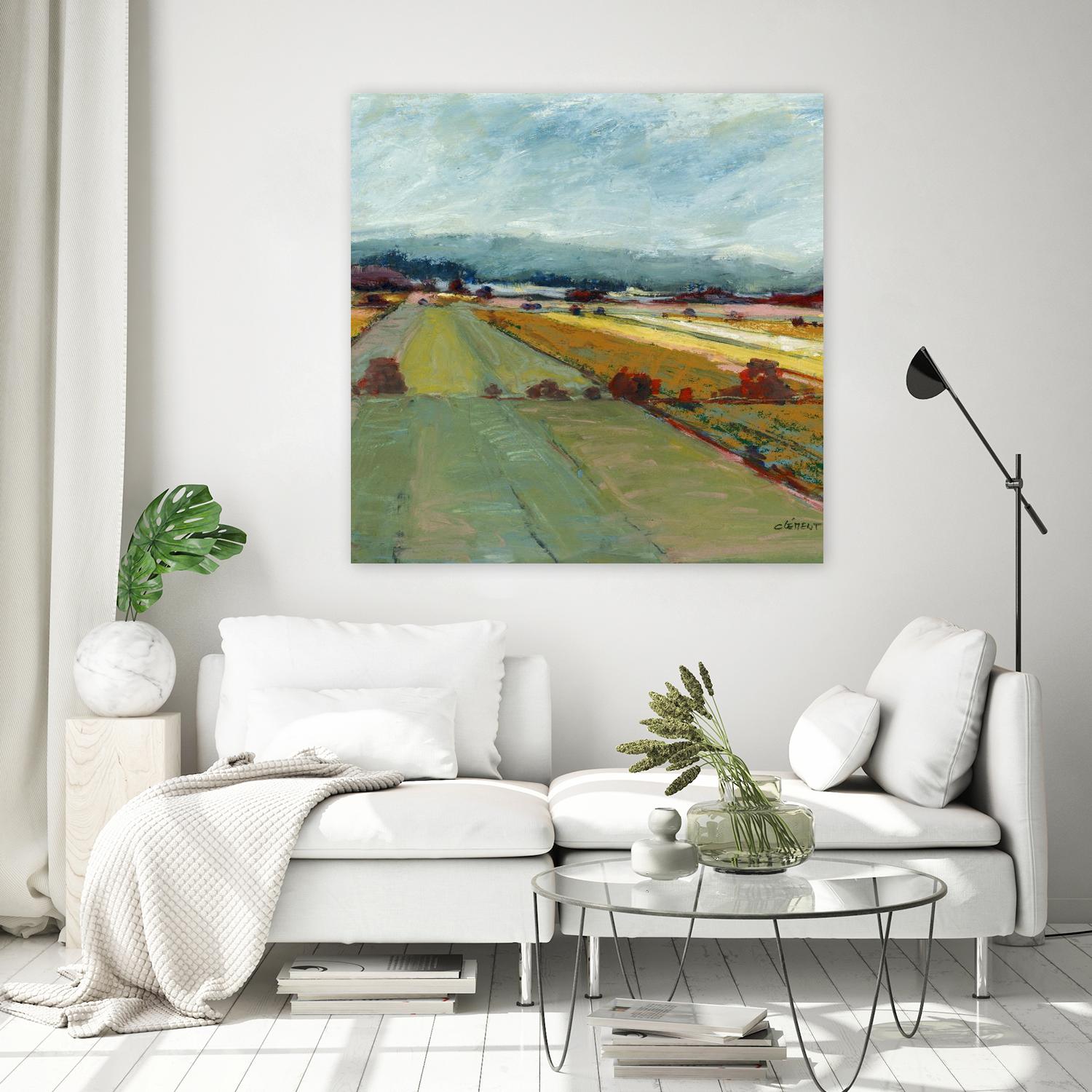 Pastel Landscape VIII by Jacques Clement on GIANT ART - blue landscape