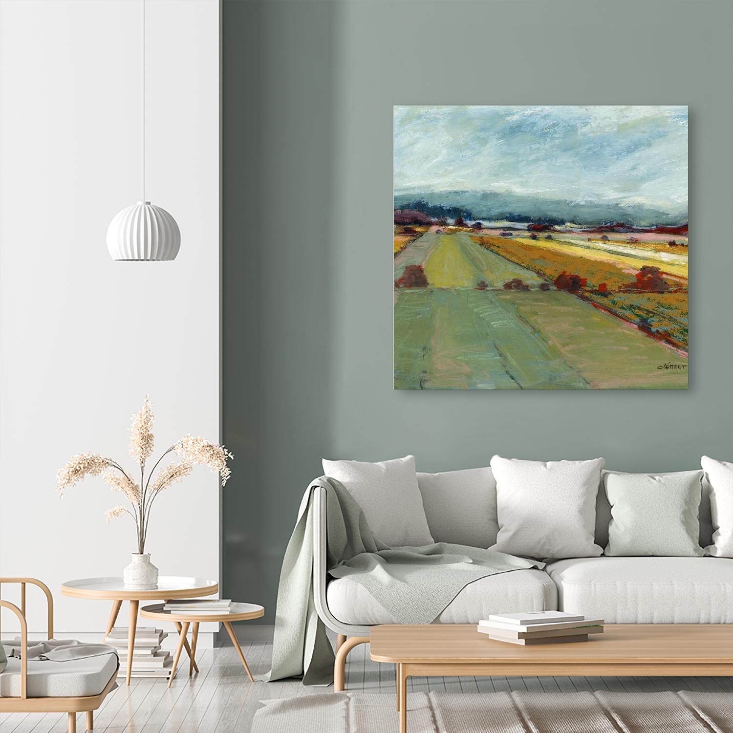 Pastel Landscape VIII by Jacques Clement on GIANT ART - blue landscape