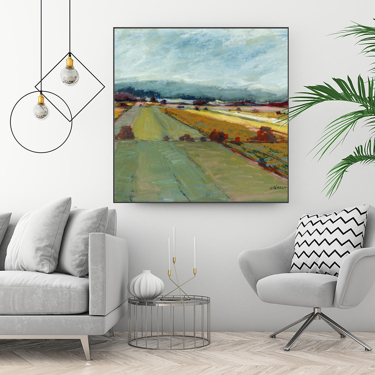 Pastel Landscape VIII by Jacques Clement on GIANT ART - blue landscape