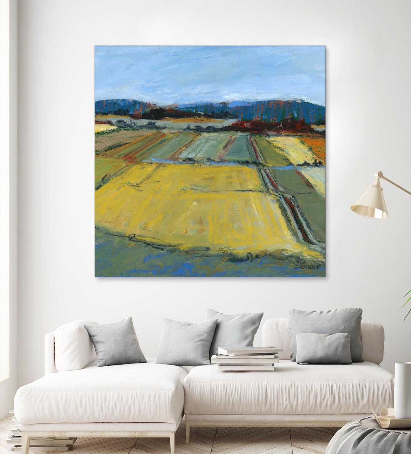 Pastel Landscape IX by Jacques Clement on GIANT ART - blue landscape