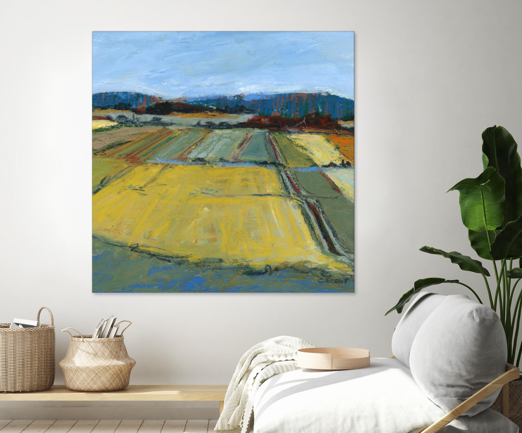 Pastel Landscape IX by Jacques Clement on GIANT ART - blue landscape