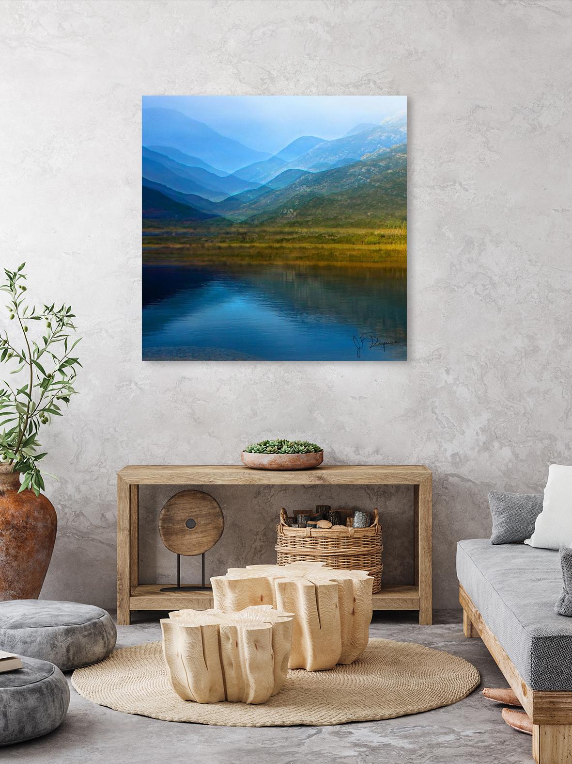 King of the mountain I by Jean-François Dupuis on GIANT ART - blue landscape