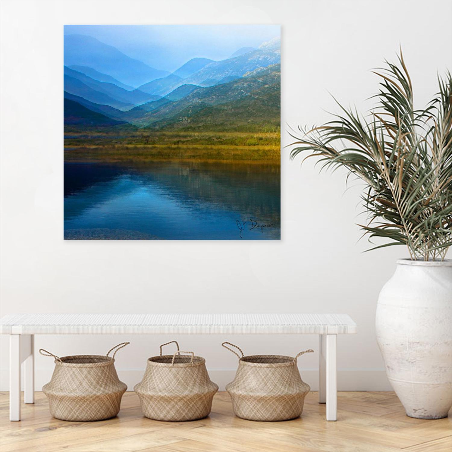 King of the mountain I by Jean-François Dupuis on GIANT ART - blue landscape