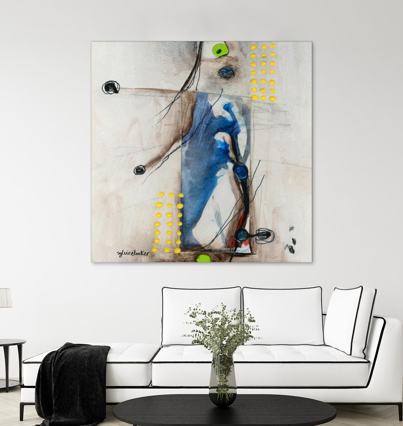 Suspecté (Détail 2) by Sylvie Cloutier on GIANT ART - blue abstract