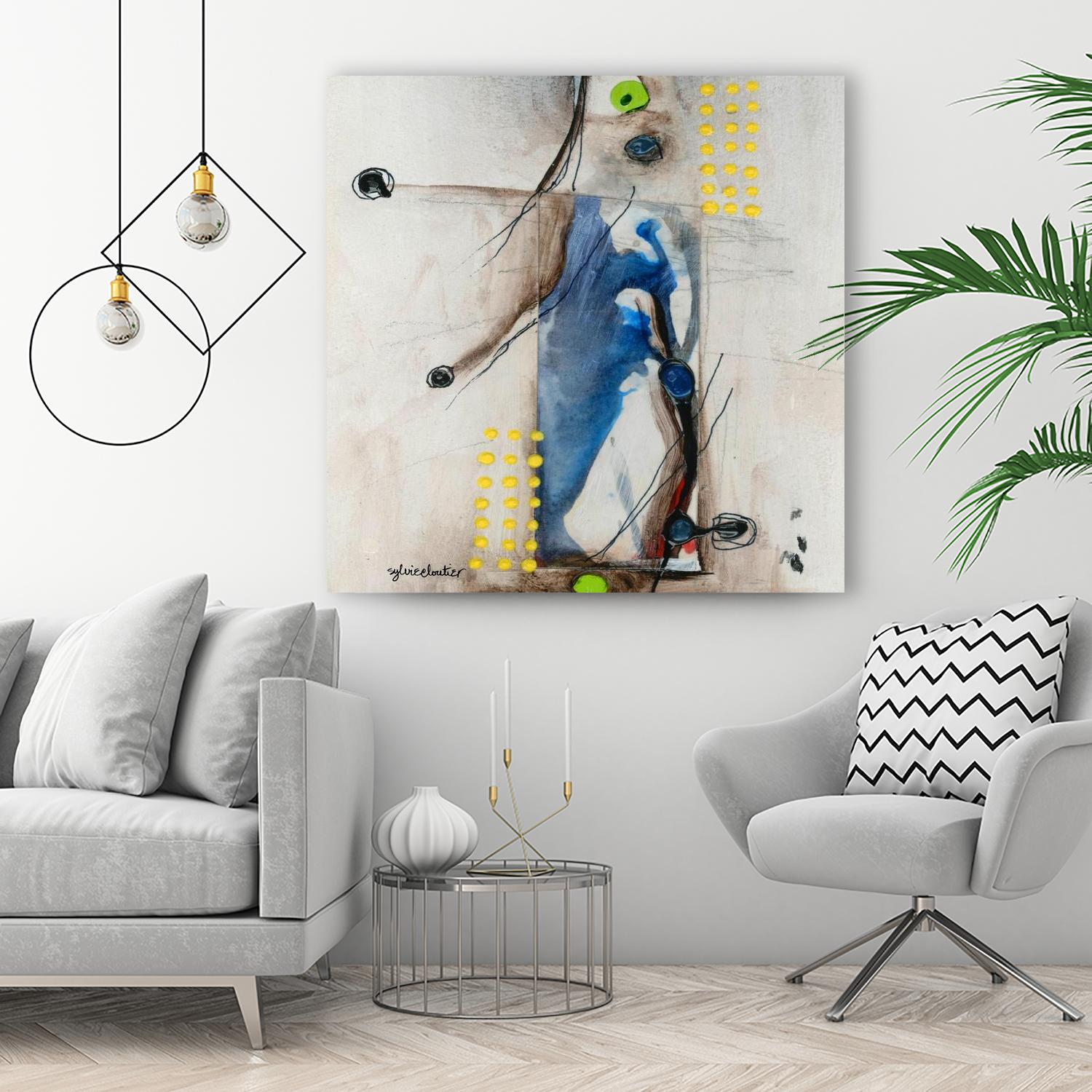 Suspecté (Détail 2) by Sylvie Cloutier on GIANT ART - blue abstract