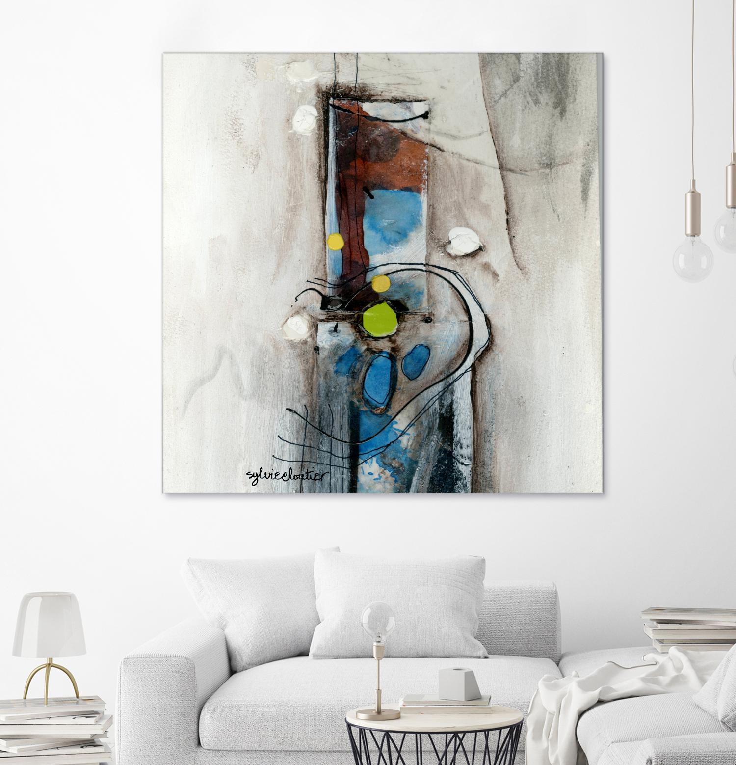 Quintuplés (Détail 1) by Sylvie Cloutier on GIANT ART - blue abstract