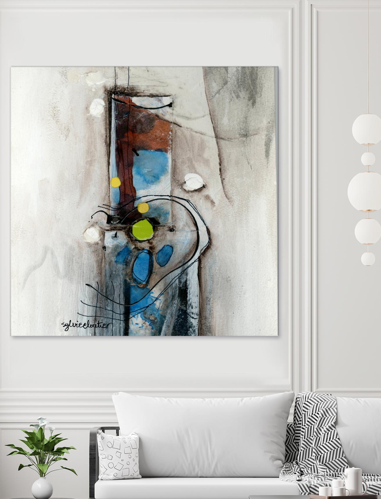 Quintuplés (Détail 1) by Sylvie Cloutier on GIANT ART - blue abstract