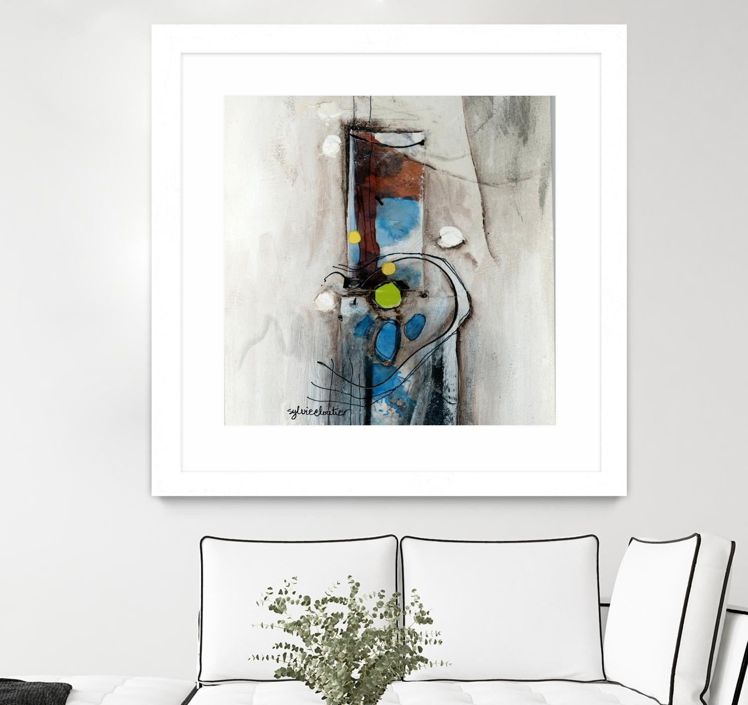 Quintuplés (Détail 1) by Sylvie Cloutier on GIANT ART - blue abstract