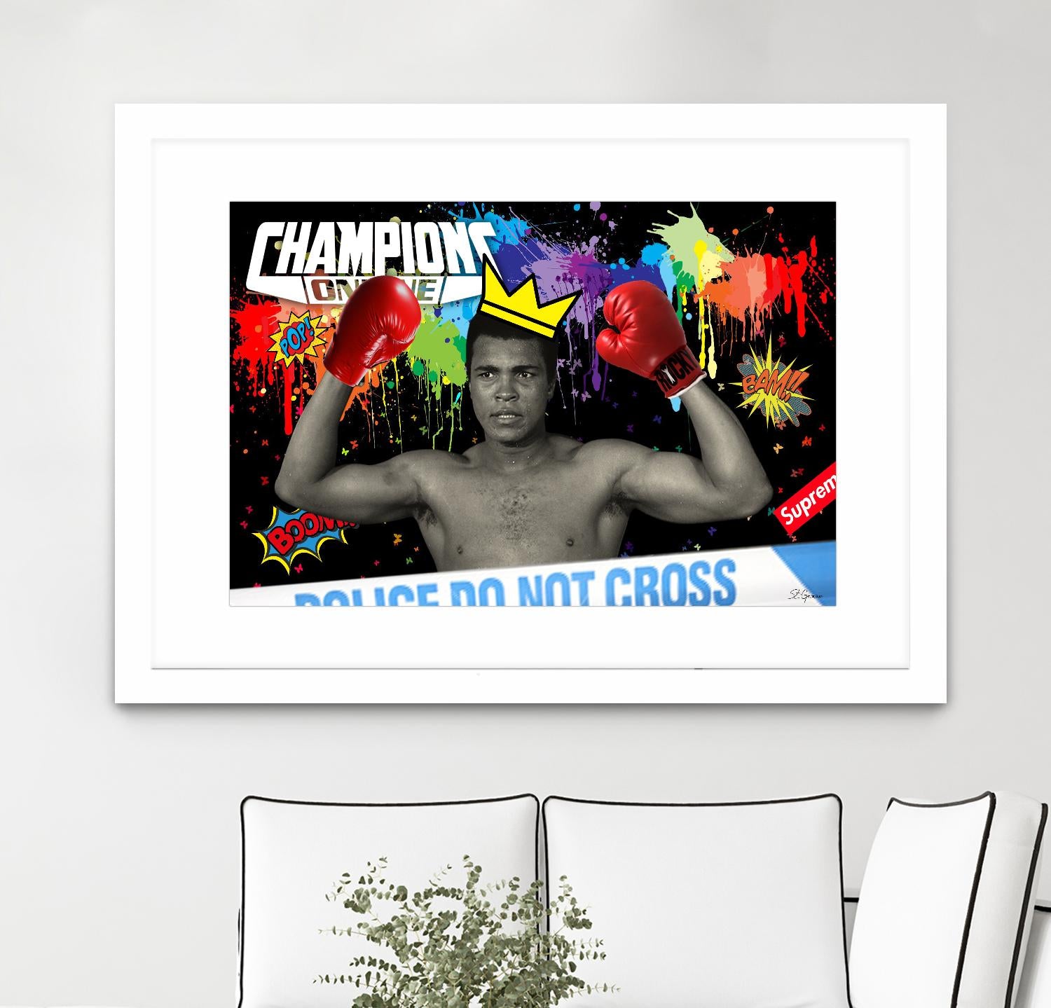 Background abstract by Carole St-Germain on GIANT ART - red digital boxer