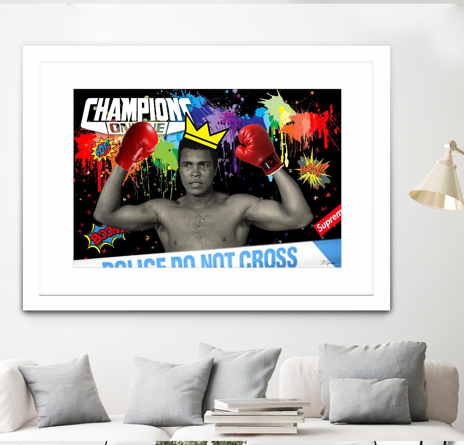 Background abstract by Carole St-Germain on GIANT ART - red digital boxer