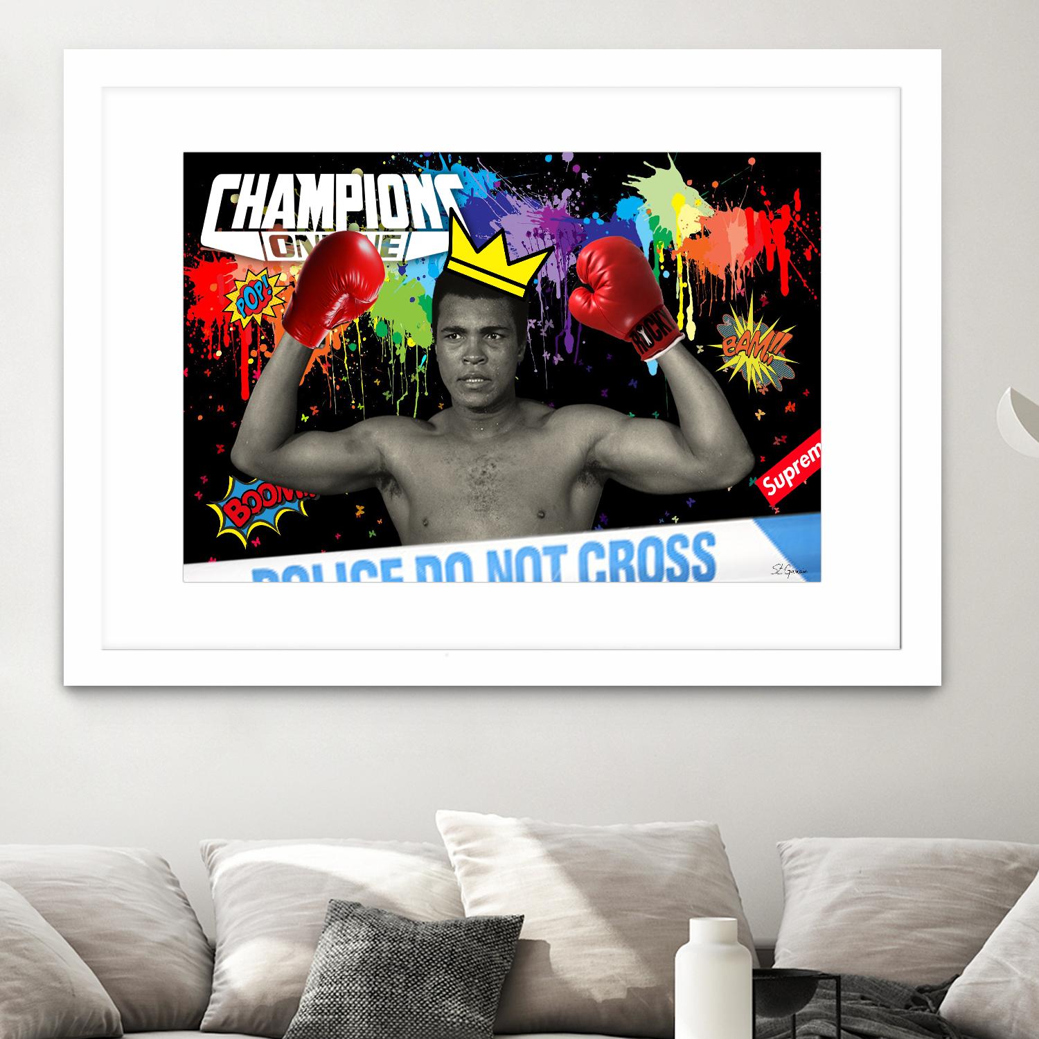 Background abstract by Carole St-Germain on GIANT ART - red digital boxer