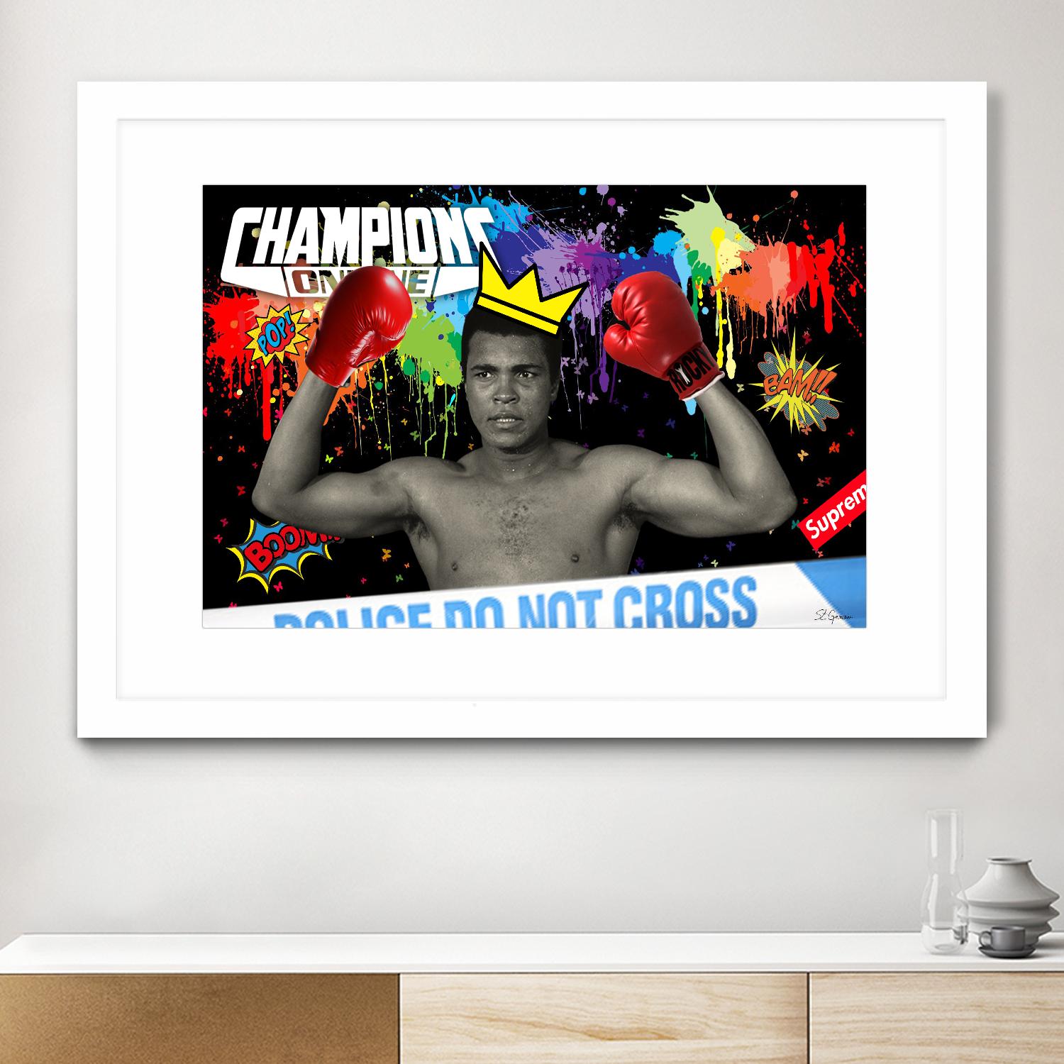 Background abstract by Carole St-Germain on GIANT ART - red digital boxer