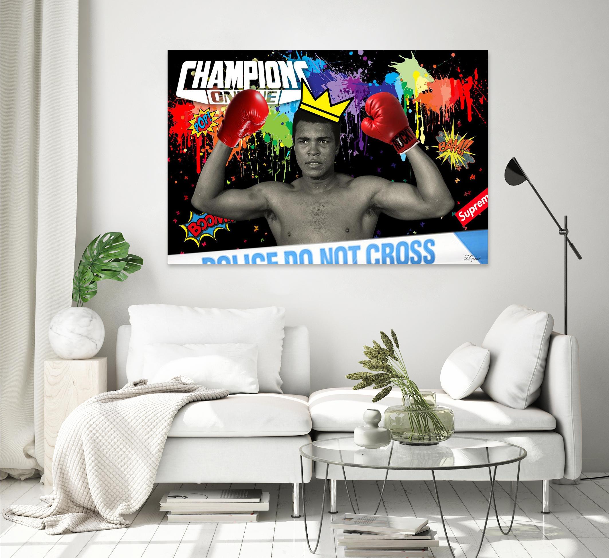 Background abstract by Carole St-Germain on GIANT ART - red digital boxer