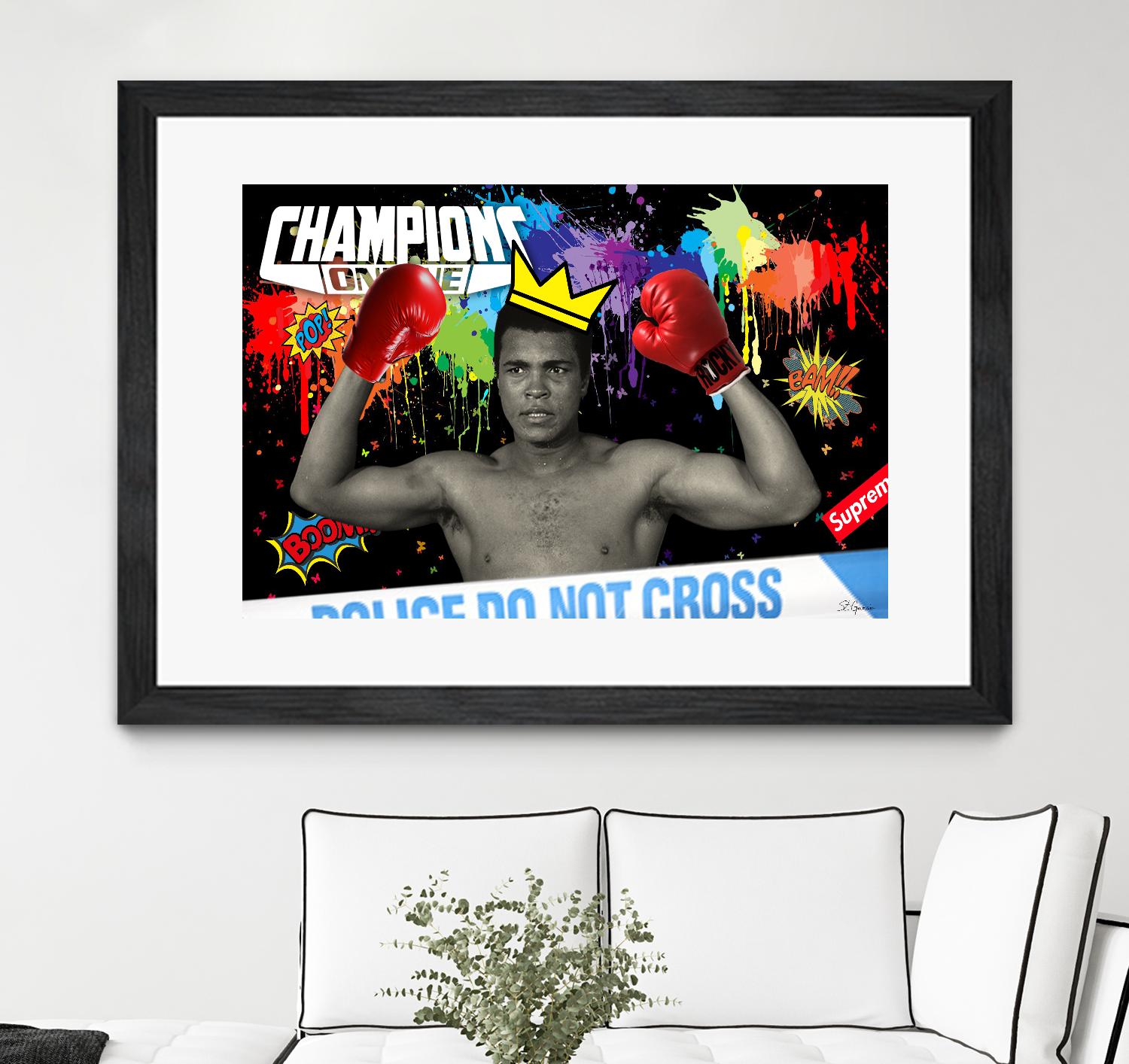 Background abstract by Carole St-Germain on GIANT ART - red digital boxer