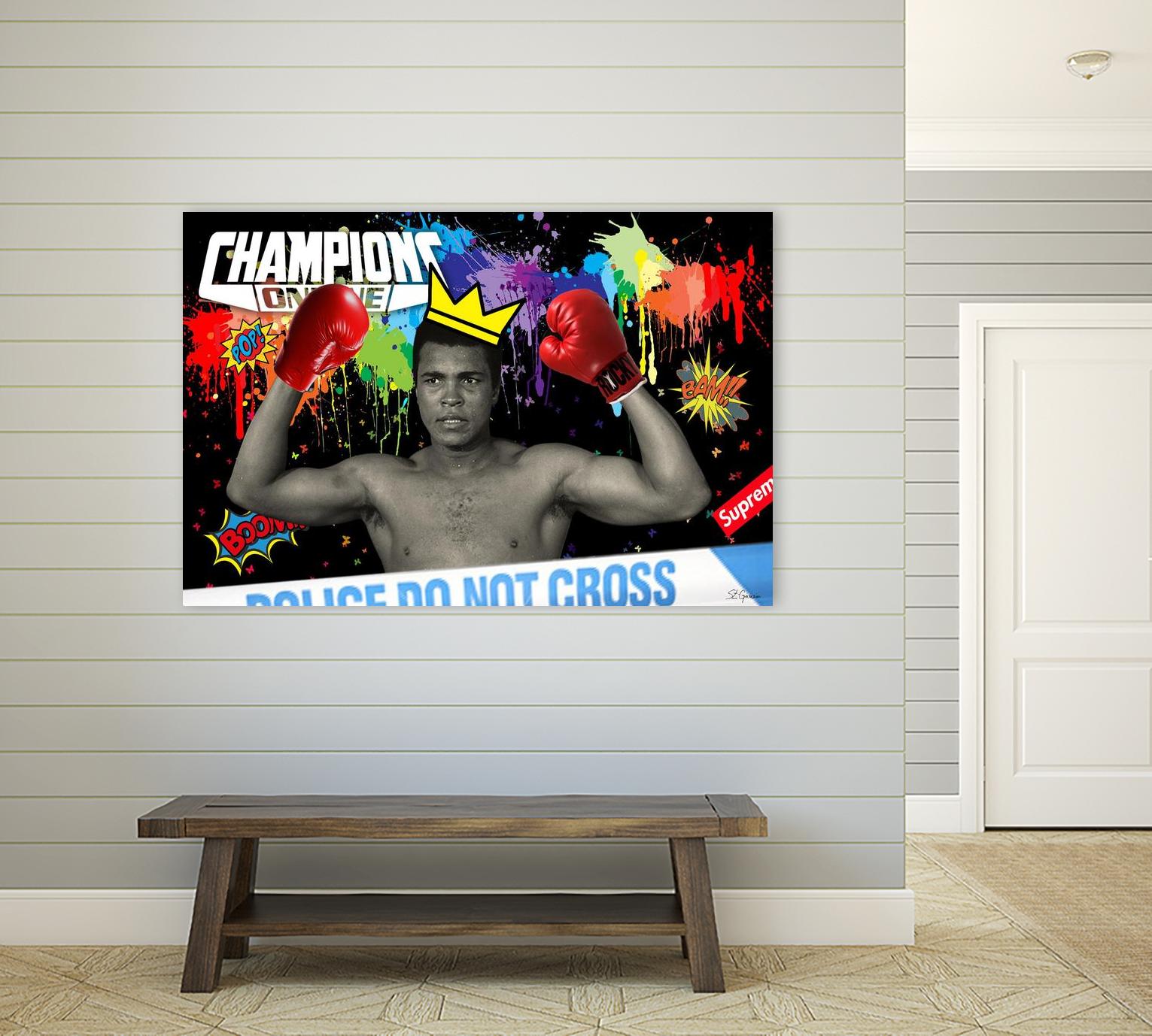 Background abstract by Carole St-Germain on GIANT ART - red digital boxer