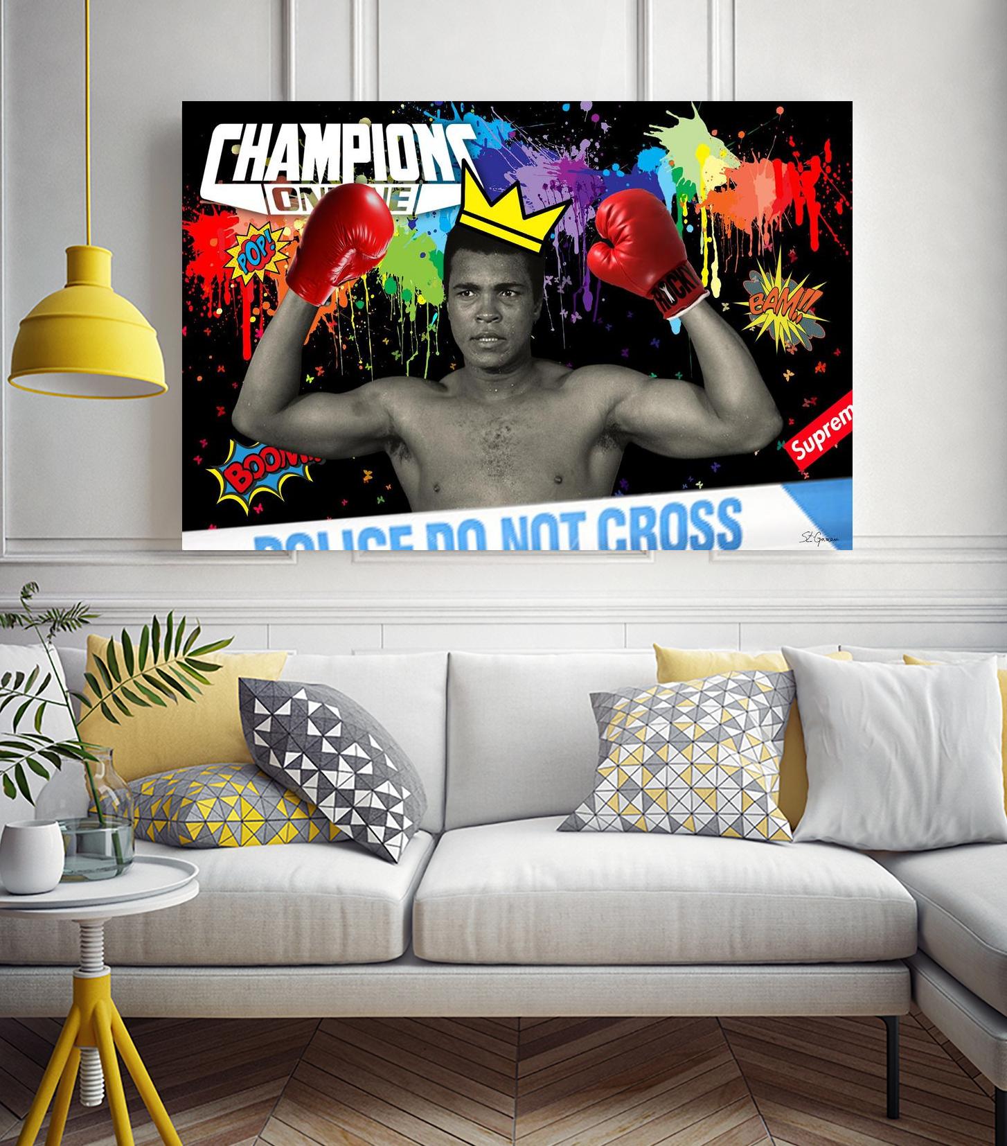 Background abstract by Carole St-Germain on GIANT ART - red digital boxer