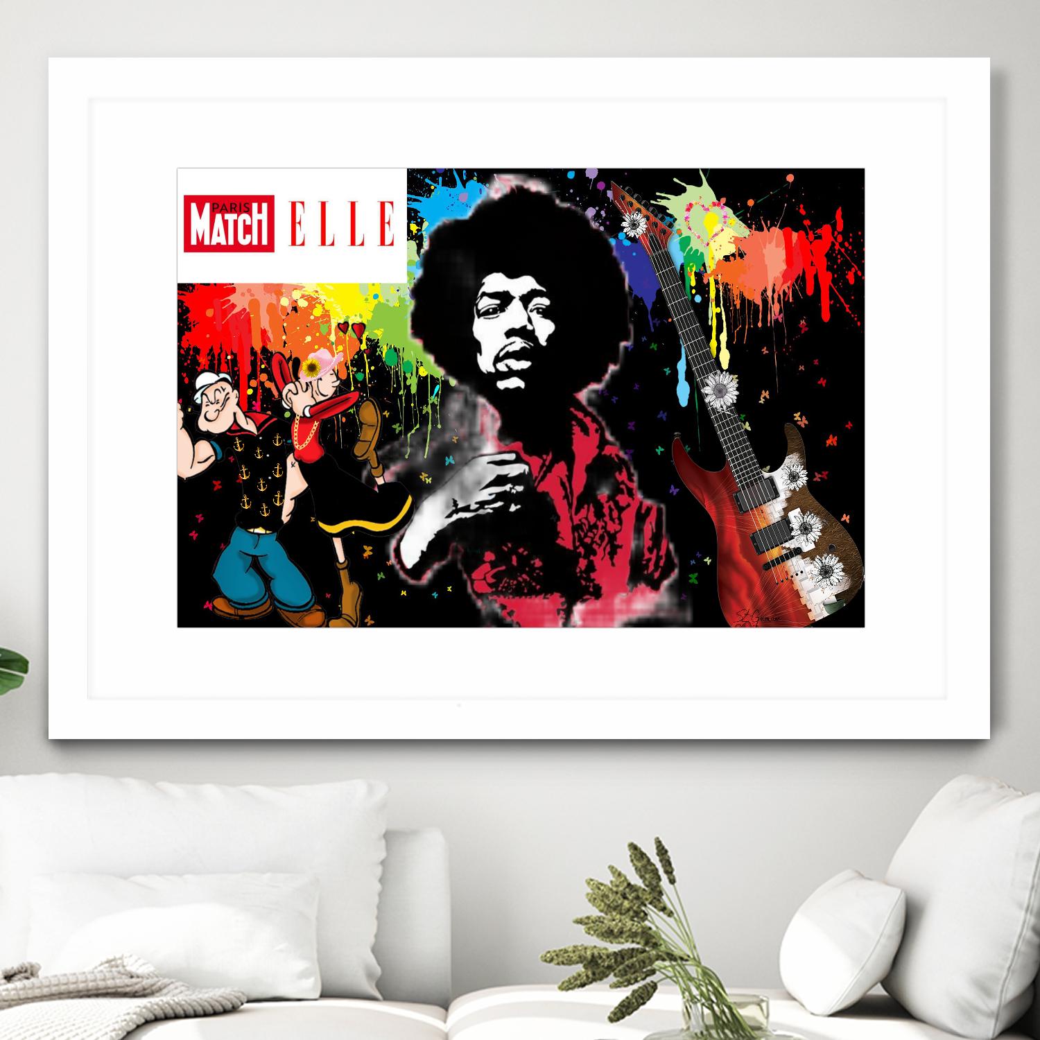 Peace and Love by Carole St-Germain on GIANT ART - red digital pari match