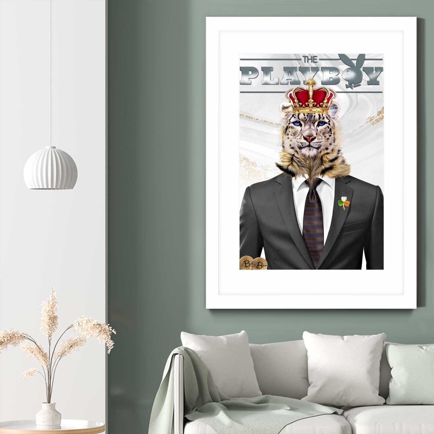 The King by Carole St-Germain on GIANT ART - red pop tiger
