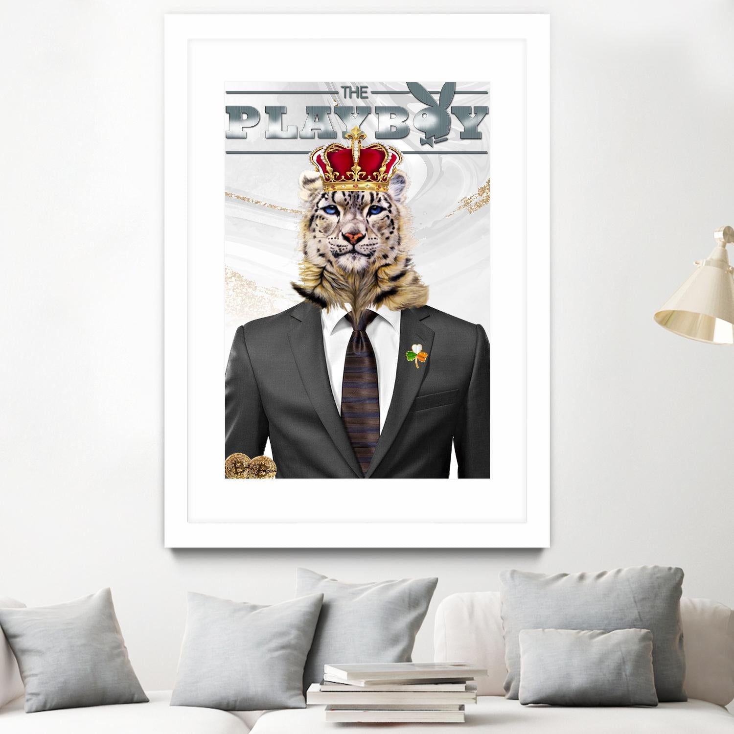 The King by Carole St-Germain on GIANT ART - red pop tiger