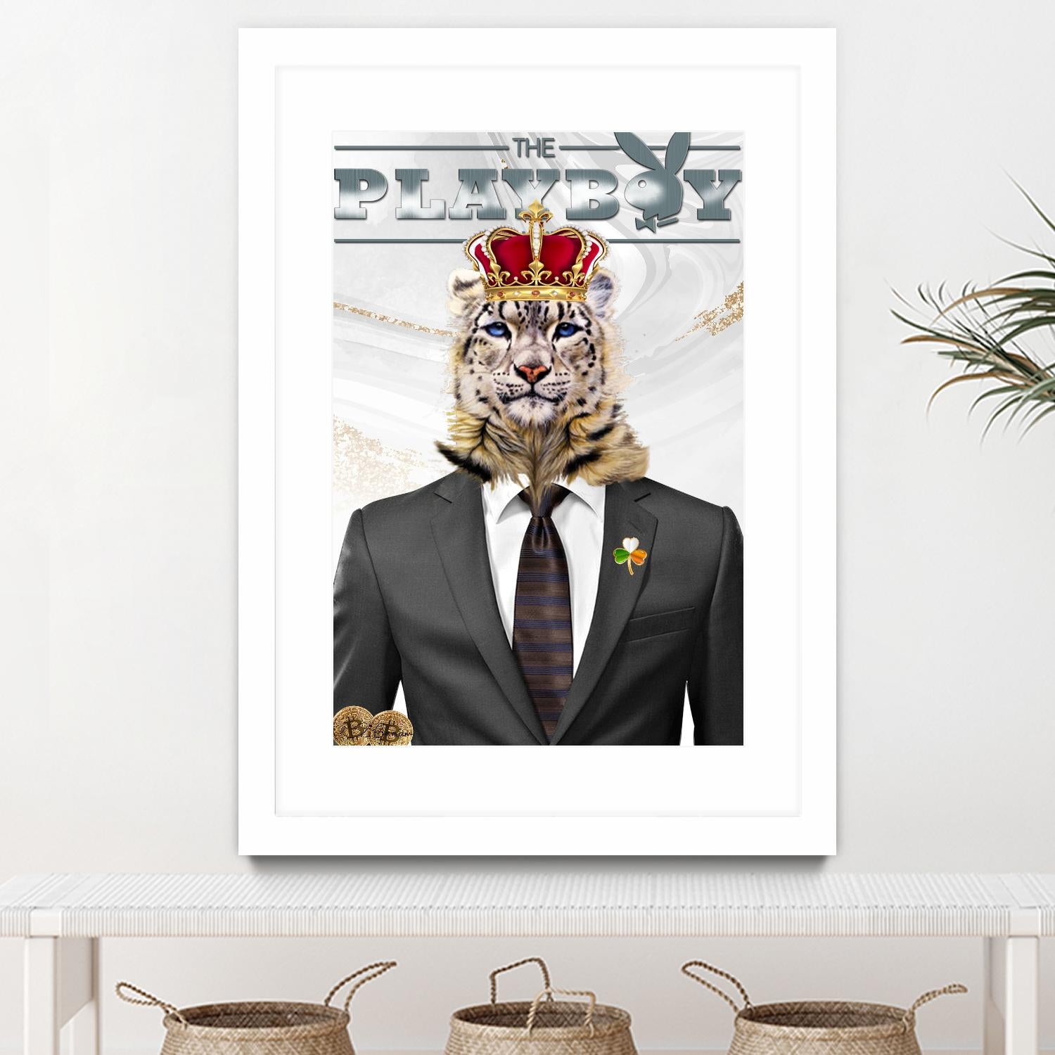 The King by Carole St-Germain on GIANT ART - red pop tiger