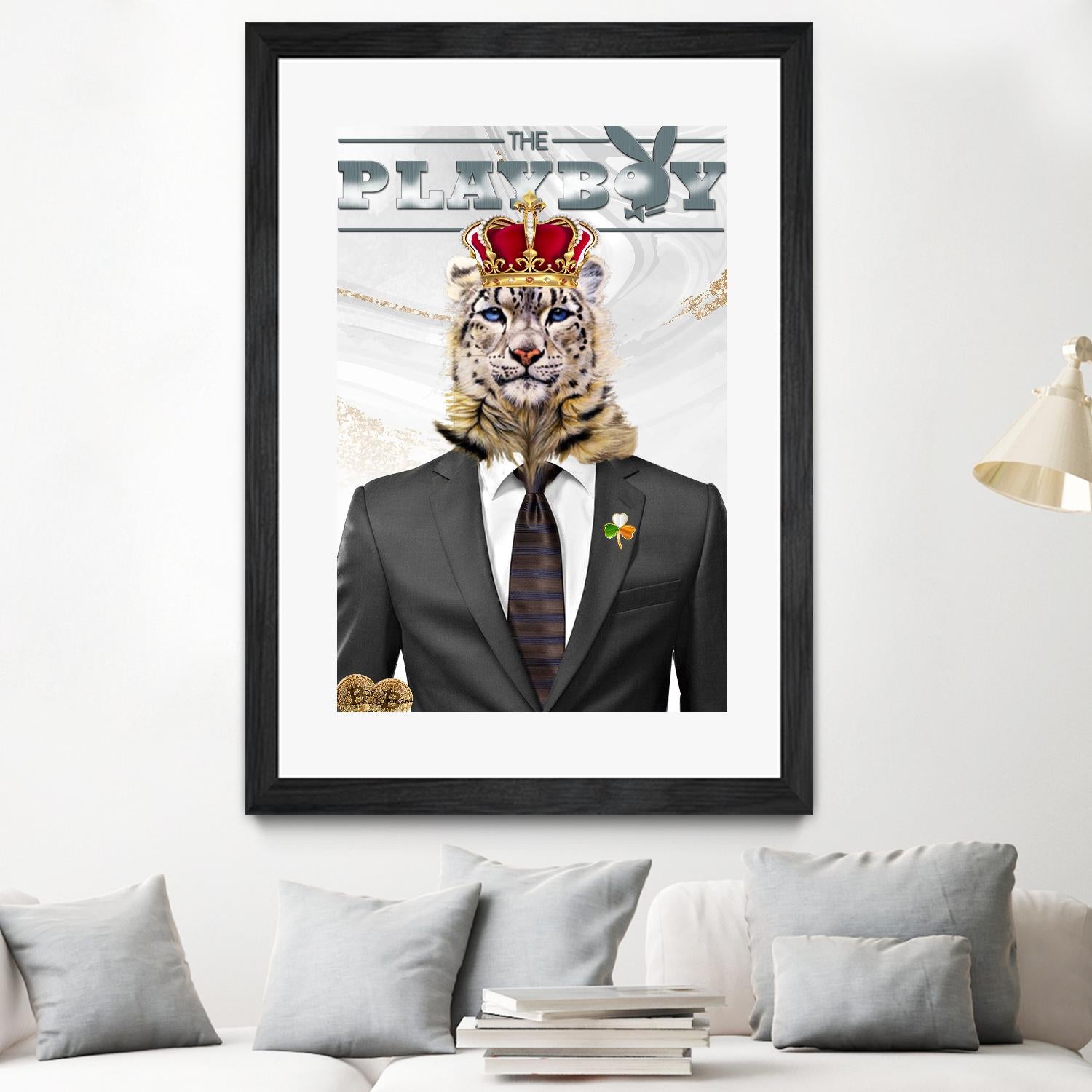 The King by Carole St-Germain on GIANT ART - red pop tiger