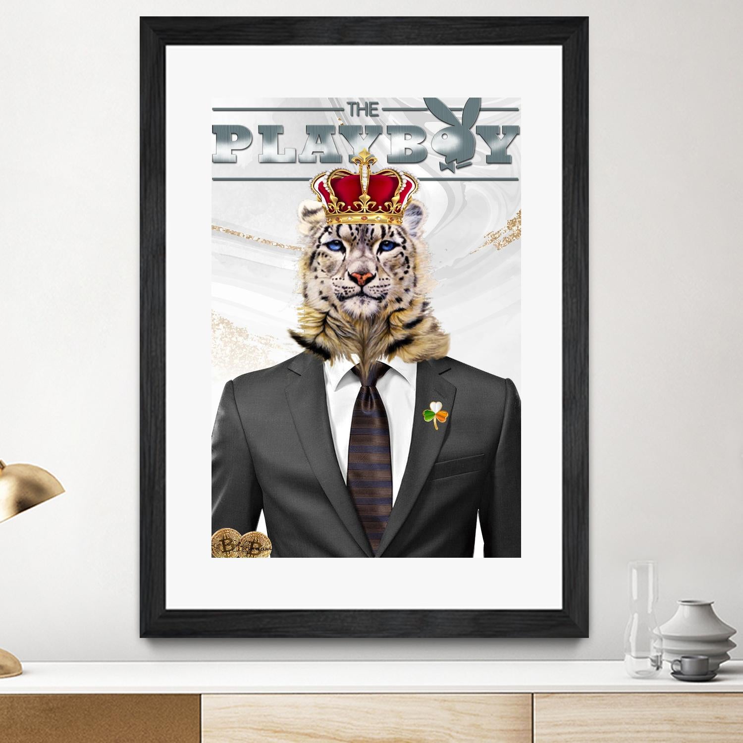 The King by Carole St-Germain on GIANT ART - red pop tiger