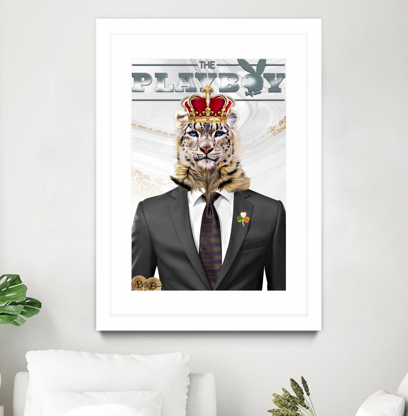 The King by Carole St-Germain on GIANT ART - red pop tiger