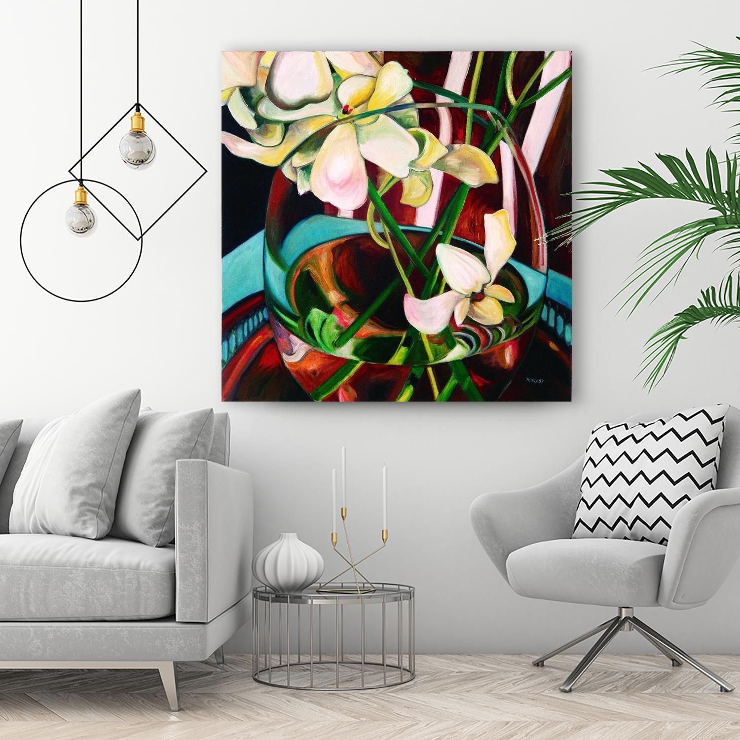 Deeper by Mary McLorn Valle on GIANT ART - blue floral