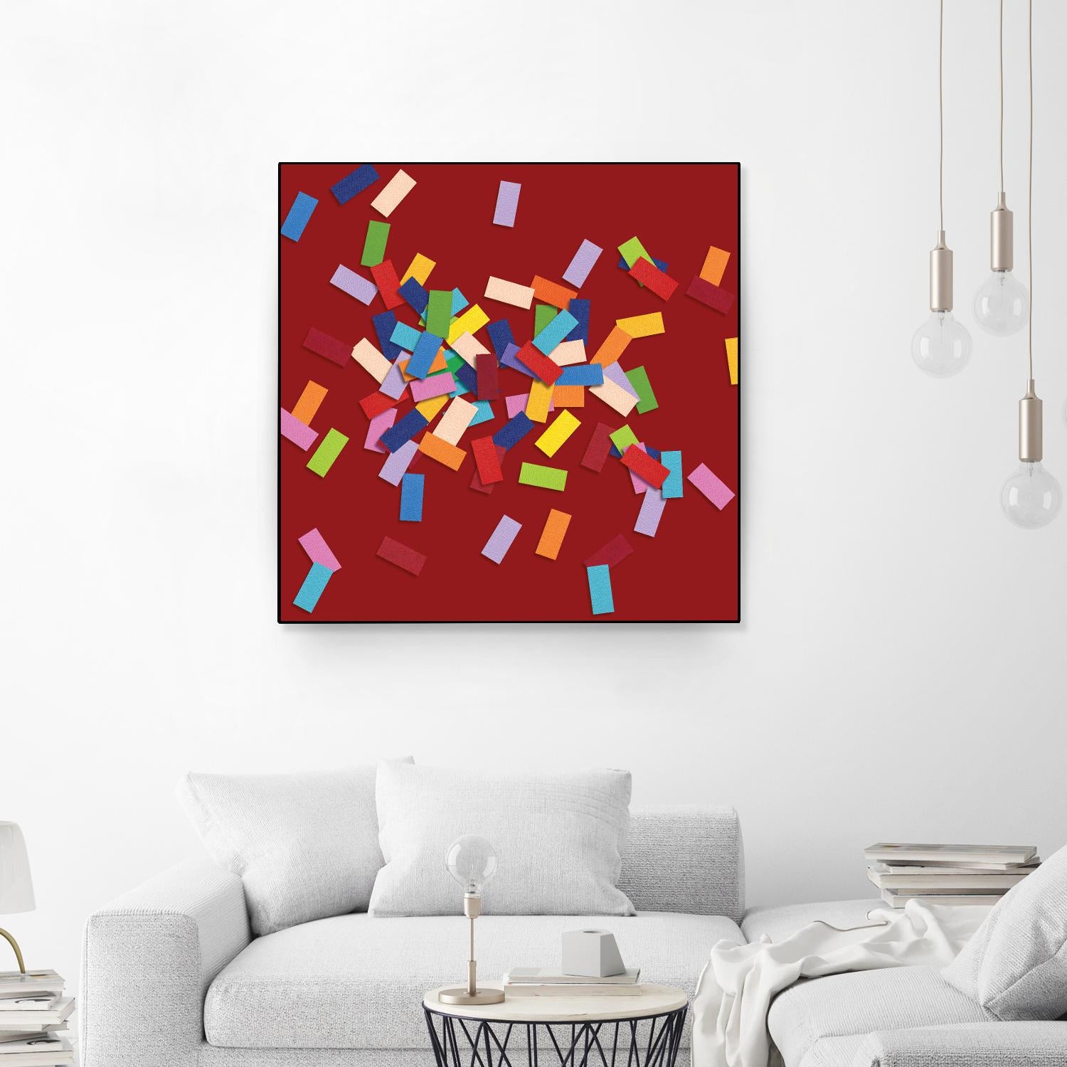 CONFETTI B -rouge by Celine Cimon on GIANT ART - red abstract canadian