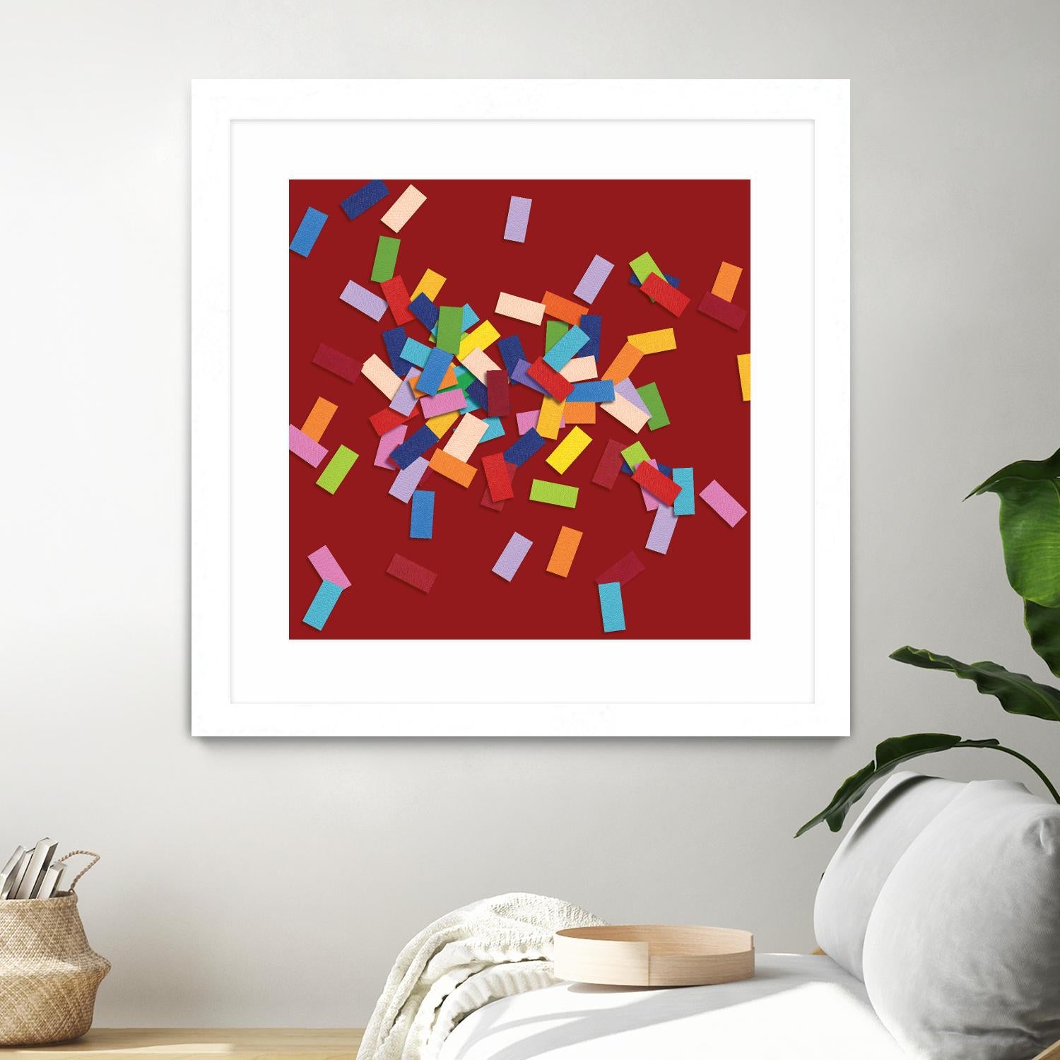 CONFETTI B -rouge by Celine Cimon on GIANT ART - red abstract canadian