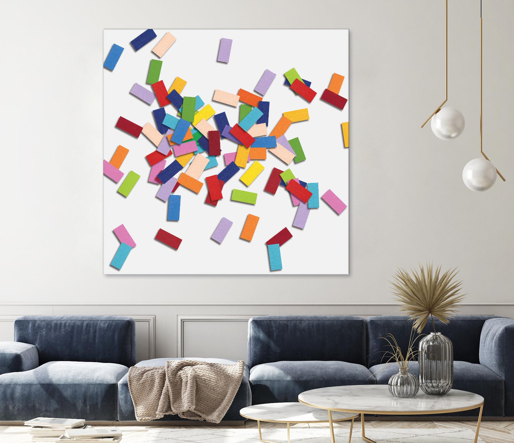 CONFETTI B -blanc by Celine Cimon on GIANT ART - white abstract canadian artist