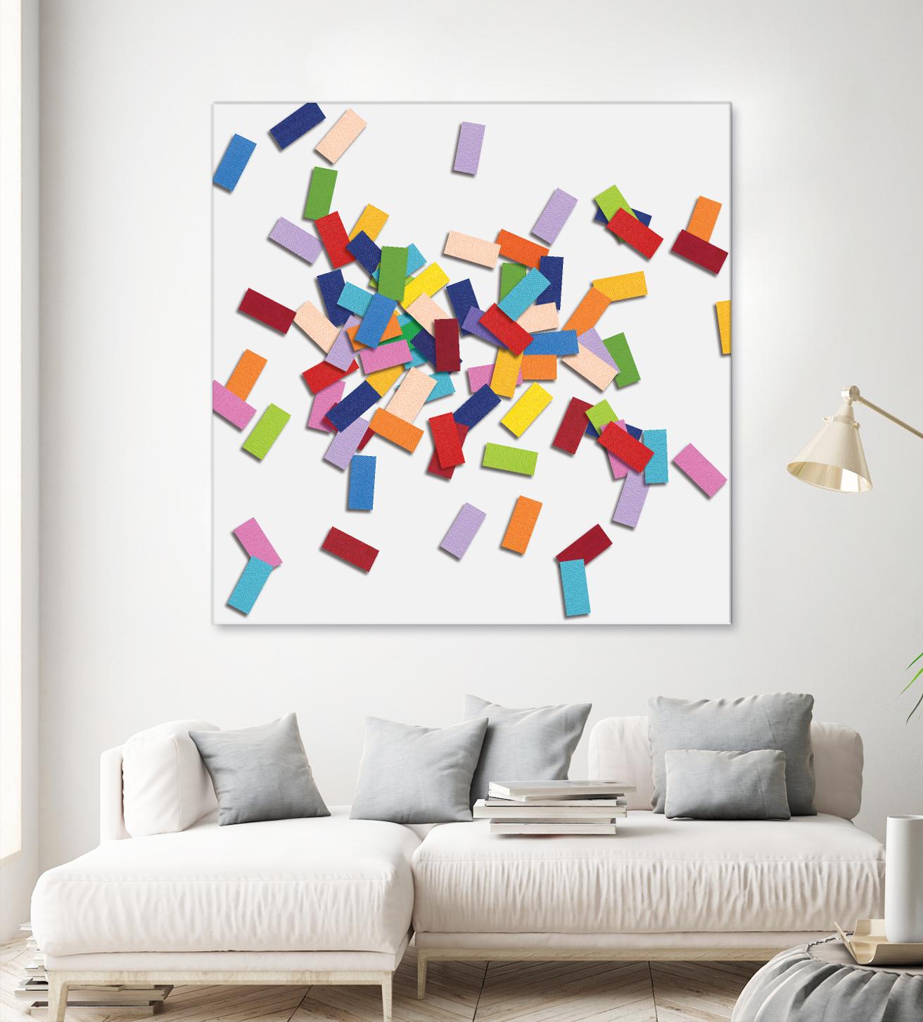 CONFETTI B -blanc by Celine Cimon on GIANT ART - white abstract canadian artist